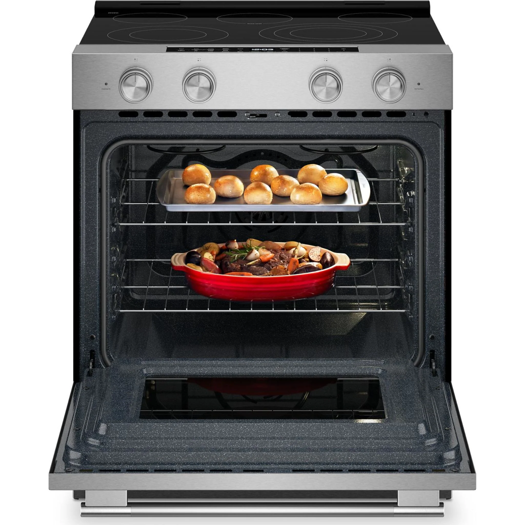 KitchenAid 5.3 Cu. Ft. Smart Slide-in Electric Range with Convection Cooking Modes -PrintShield™ Stainless Finish (YKSES330SPS) - Image 23