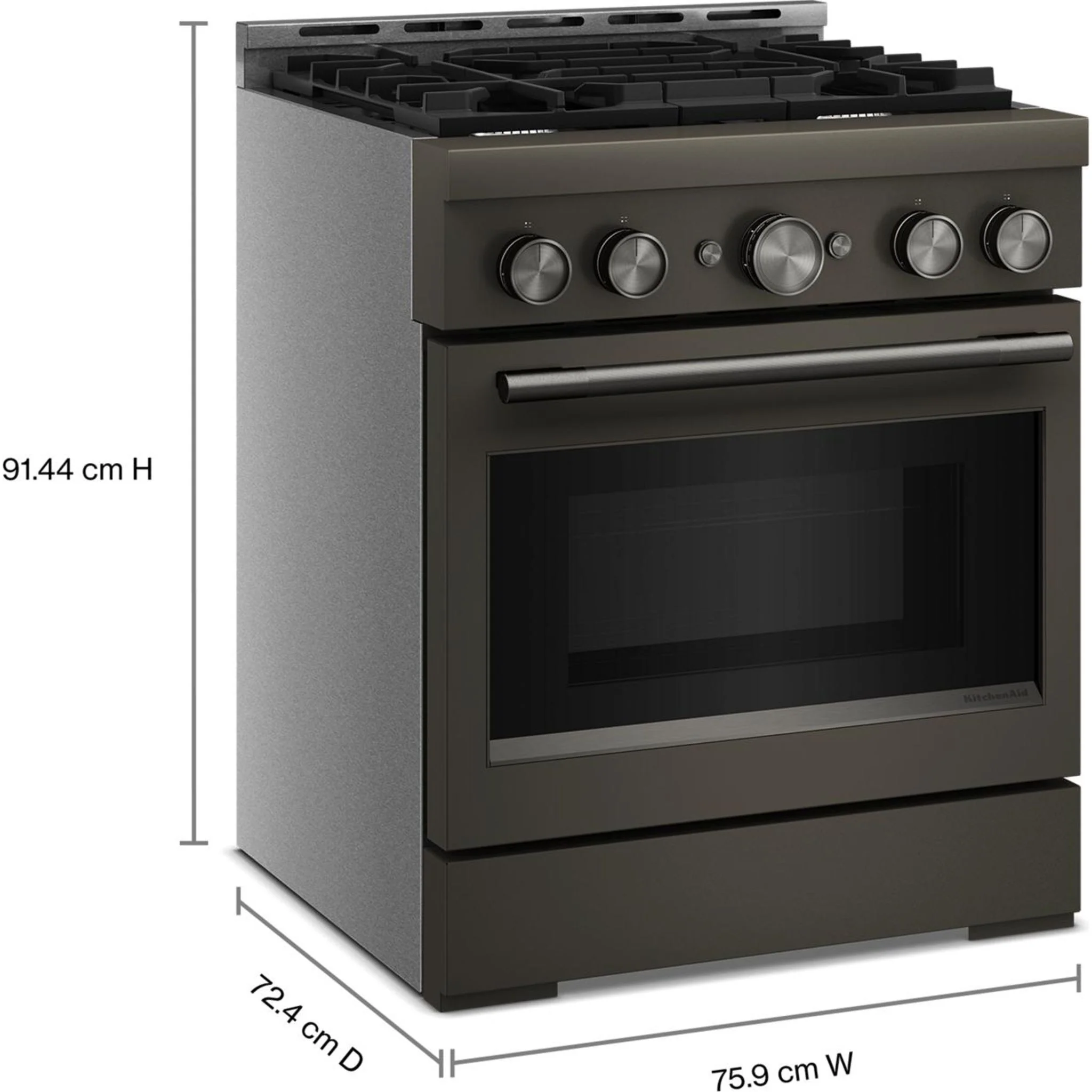 KitchenAid 30" Gas Range (KFGS930SBE) - Black Ore - Image 3
