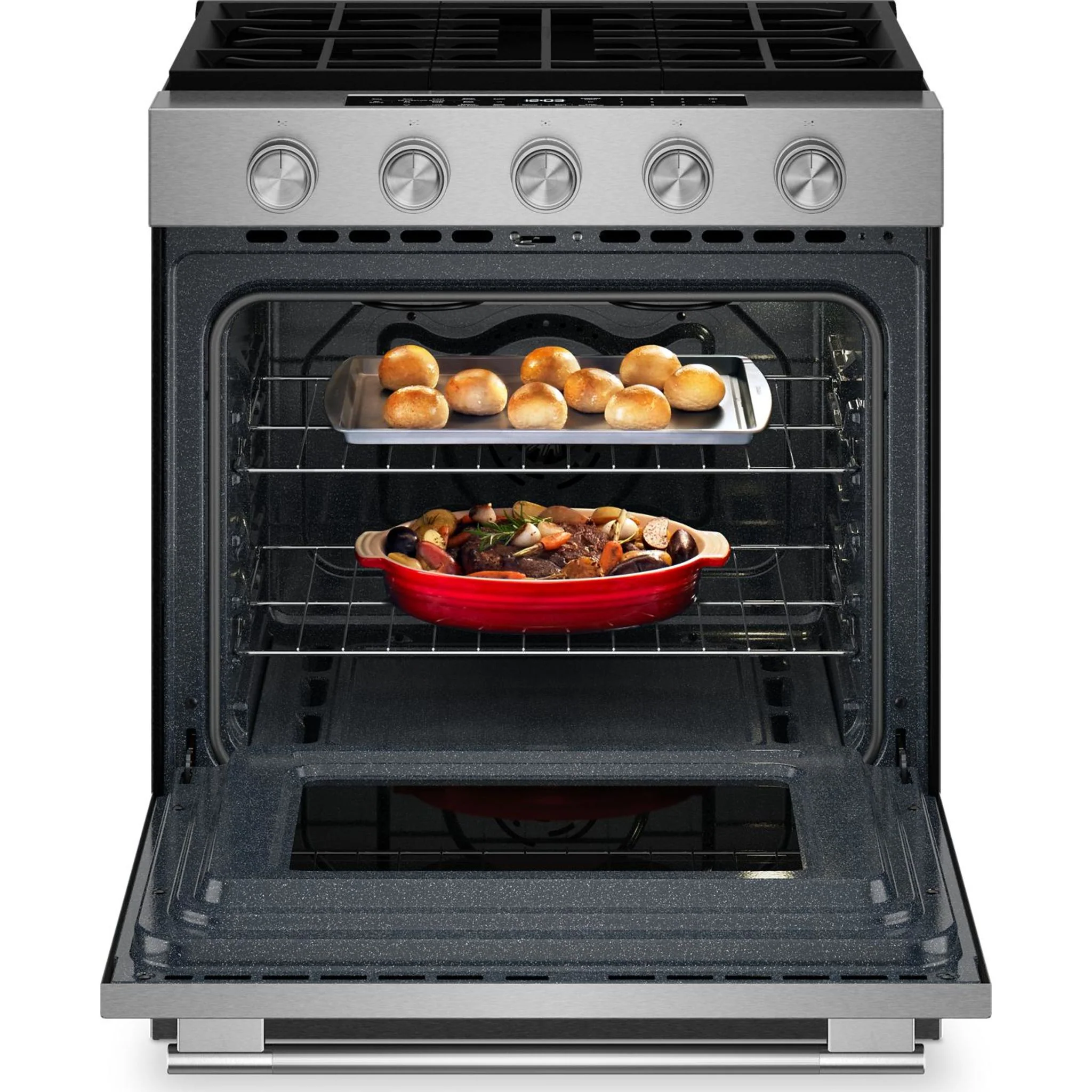 KitchenAid 5.0 Cu. Ft. Smart Slide-in Gas Range with Convection Cooking Modes -Fingerprint Resistant Stainless Steel (KSGS330SPS) - Image 14