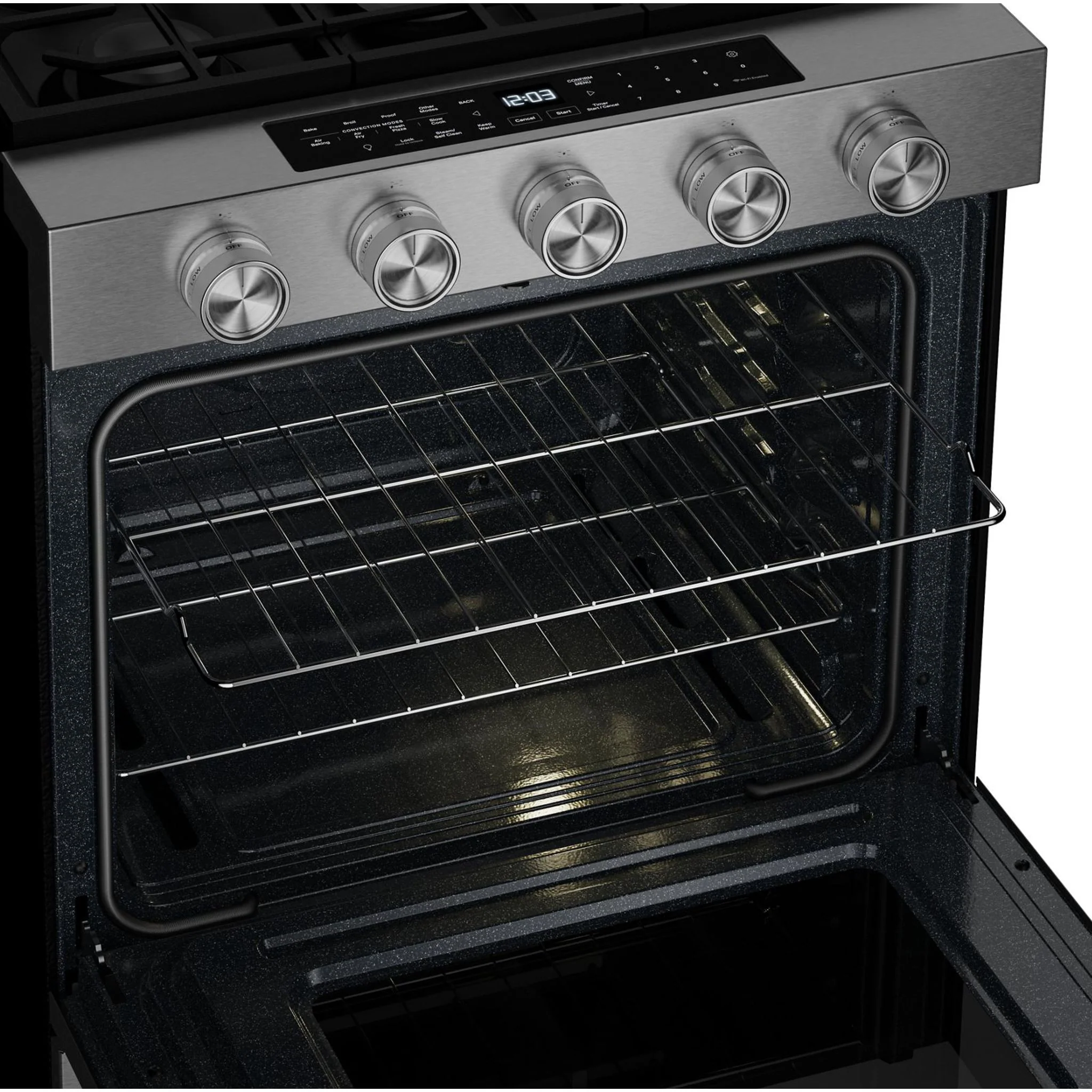 KitchenAid 5.0 Cu. Ft. Smart Slide-in Gas Range with Convection Cooking Modes -Fingerprint Resistant Stainless Steel (KSGS330SPS) - Image 23