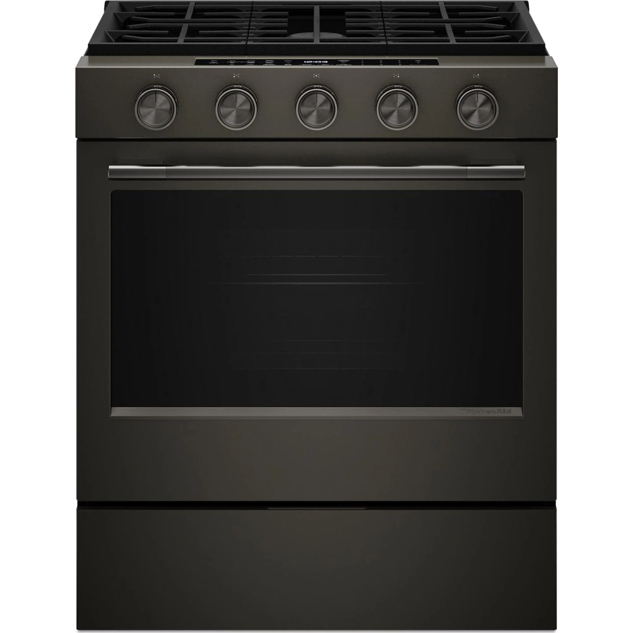 KitchenAid 5.0 Cu. Ft. Smart Slide-in Gas Range with Convection Cooking Modes and 2-in-1 Burner -Black Ore (KSGS530SBE)
