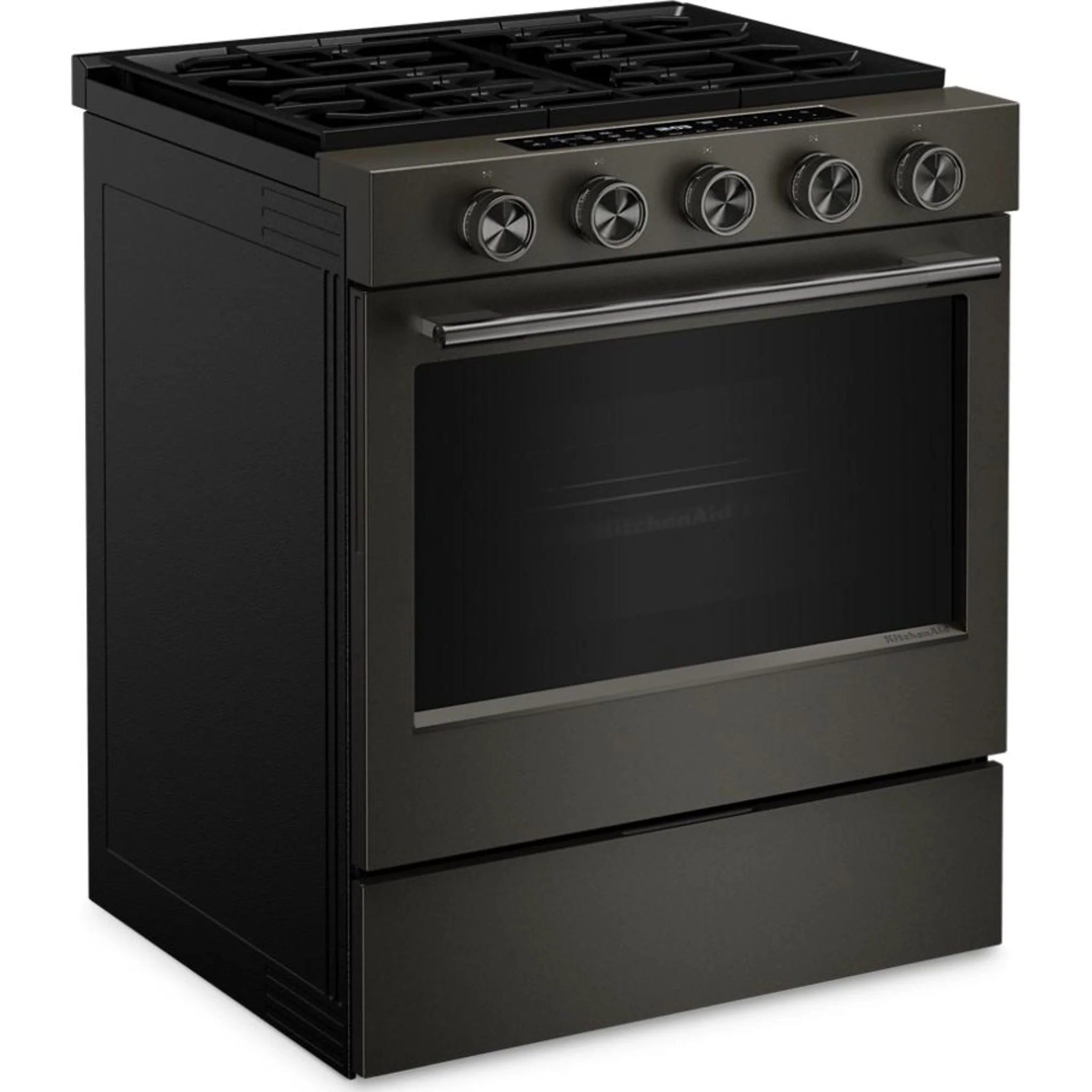 KitchenAid 5.0 Cu. Ft. Smart Slide-in Gas Range with Convection Cooking Modes and 2-in-1 Burner -Black Ore (KSGS530SBE) - Image 3