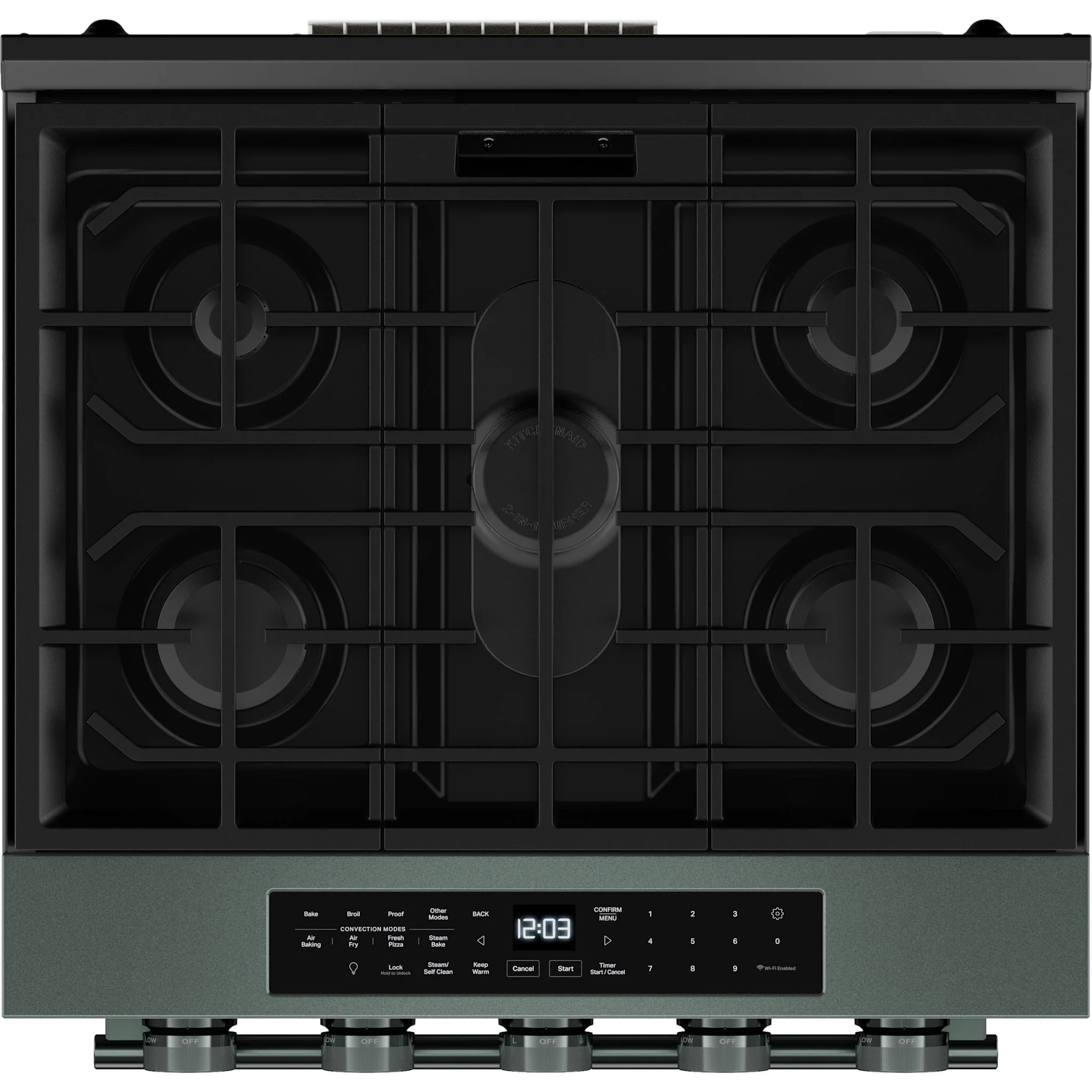 KitchenAid 5.0 Cu. Ft. Smart Slide-in Gas Range with Convection Cooking Modes and 2-in-1 Burner -Juniper (KSGS530SJP) - Image 4