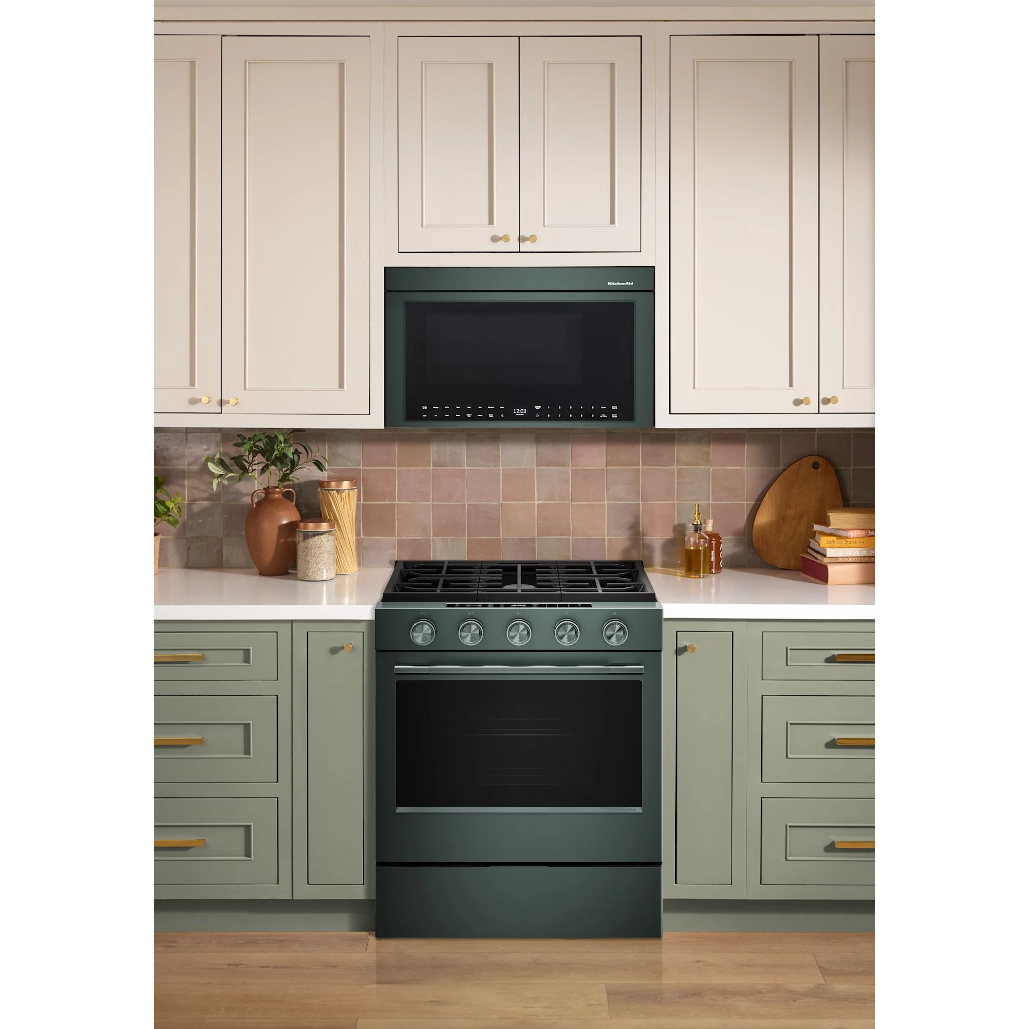 KitchenAid 5.0 Cu. Ft. Smart Slide-in Gas Range with Convection Cooking Modes and 2-in-1 Burner -Juniper (KSGS530SJP) - Image 9