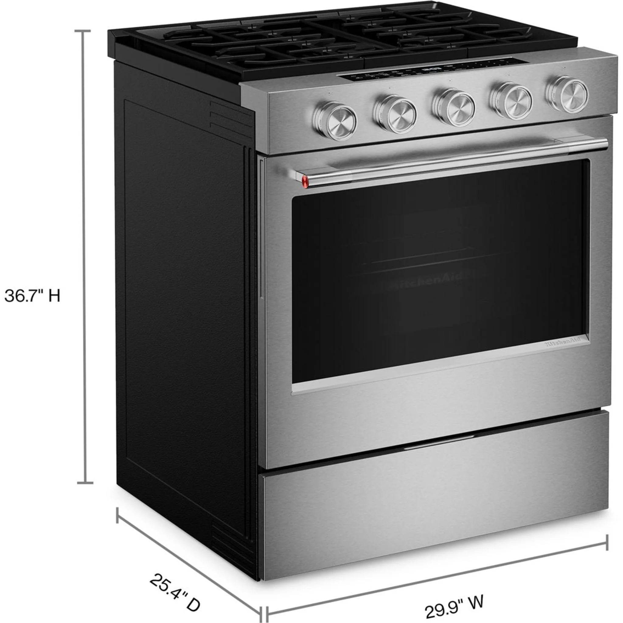 KitchenAid 5.0 Cu. Ft. Smart Slide-in Gas Range with Convection Cooking Modes and 2-in-1 Burner -Fingerprint Resistant Stainless Steel (KSGS530SPS) - Image 36