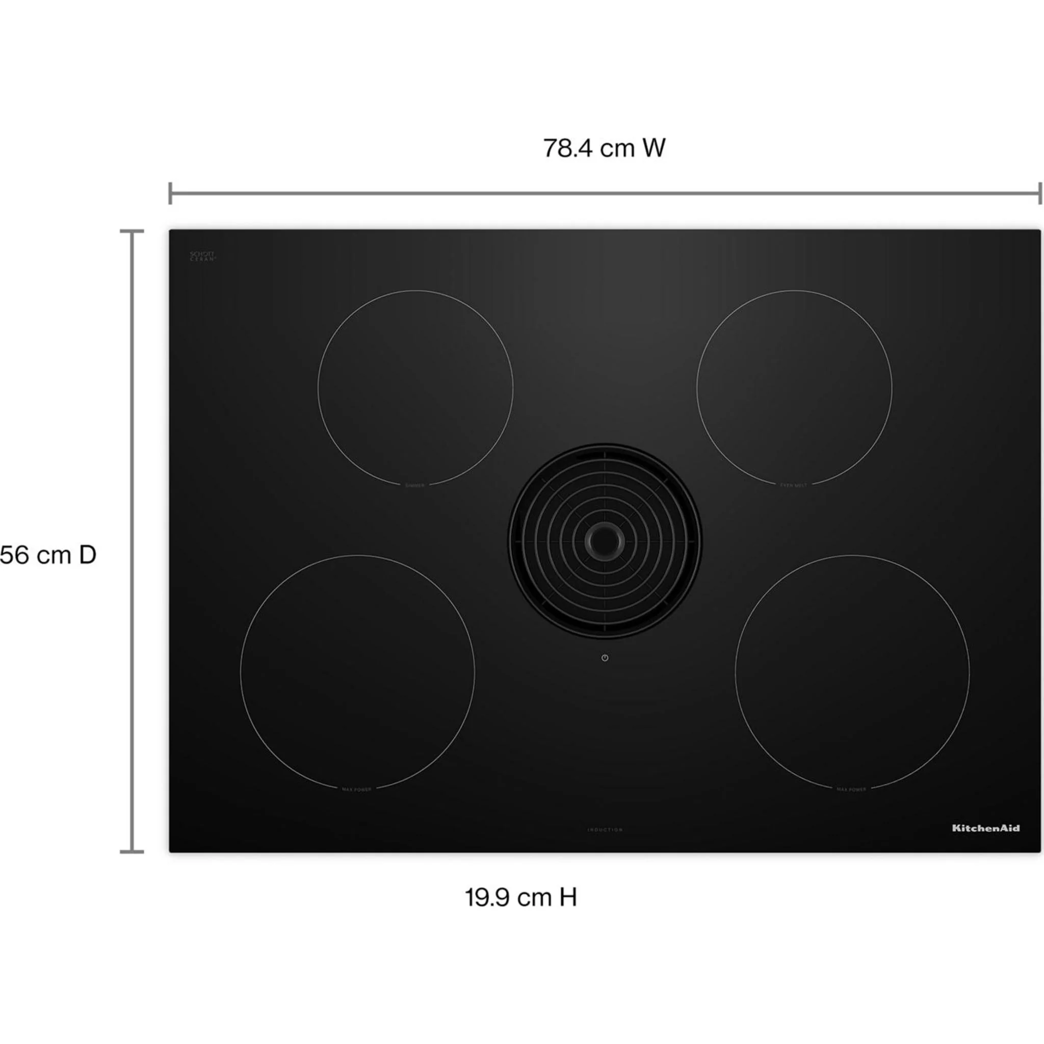 KitchenAid 30-inch NextGen Induction Downdraft Cooktop with 4 Cooking Zones -Black (KCID930SBL) - Image 4