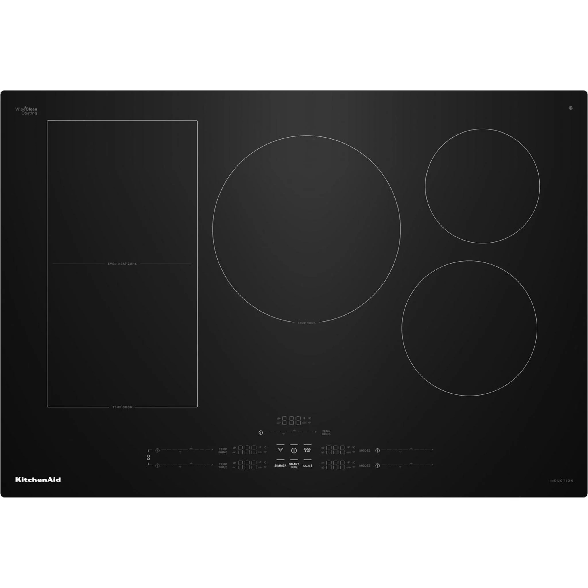 KitchenAid 30" Temp CookInduction Cooktop with 5 Cooking Zones -Black (KCIT730SBL)