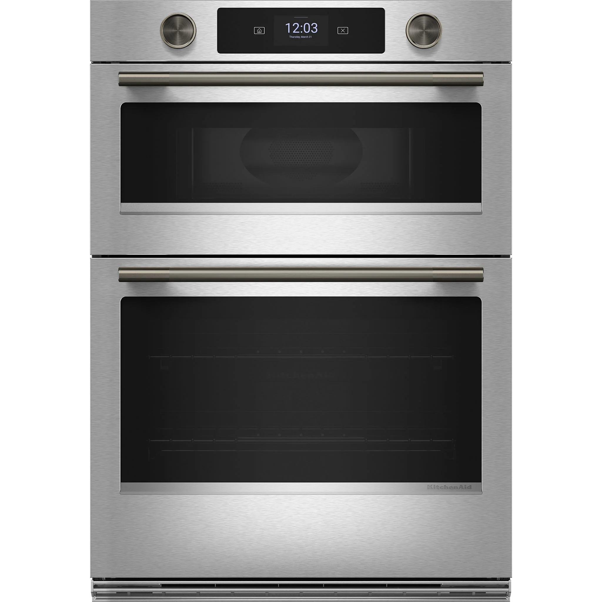 KitchenAid 30-inch Smart Electric Combo Wall Oven with Assisted Cooking Modes - PrintShieldFinish -PrintShield Stainless (KOEC730SPS)