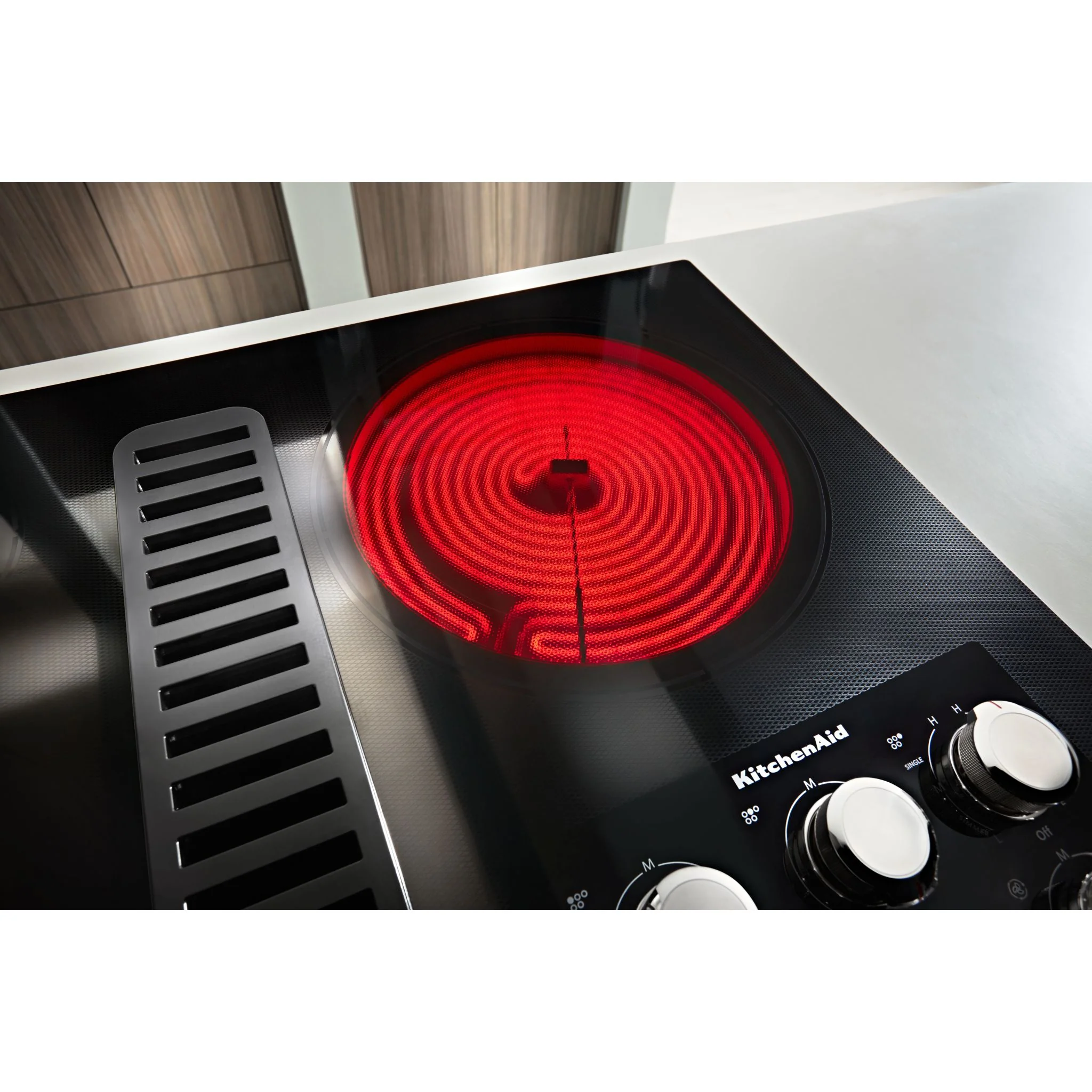 KitchenAid 36" Electric Downdraft Cooktop with 5 Elements -Black (KCED606GBL) - Image 3