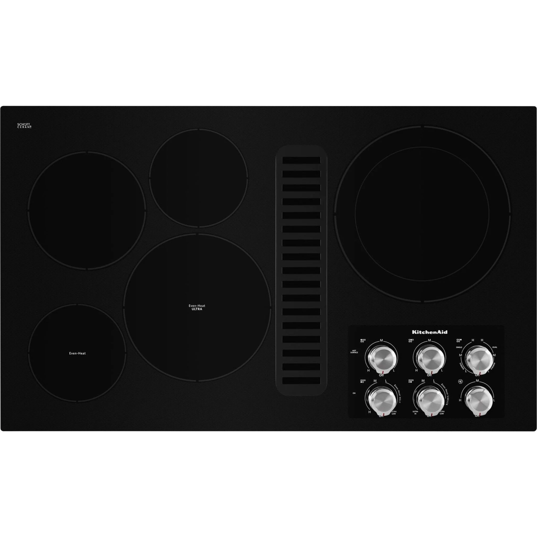 KitchenAid 36" Electric Downdraft Cooktop with 5 Elements -Black (KCED606GBL) - Image 8