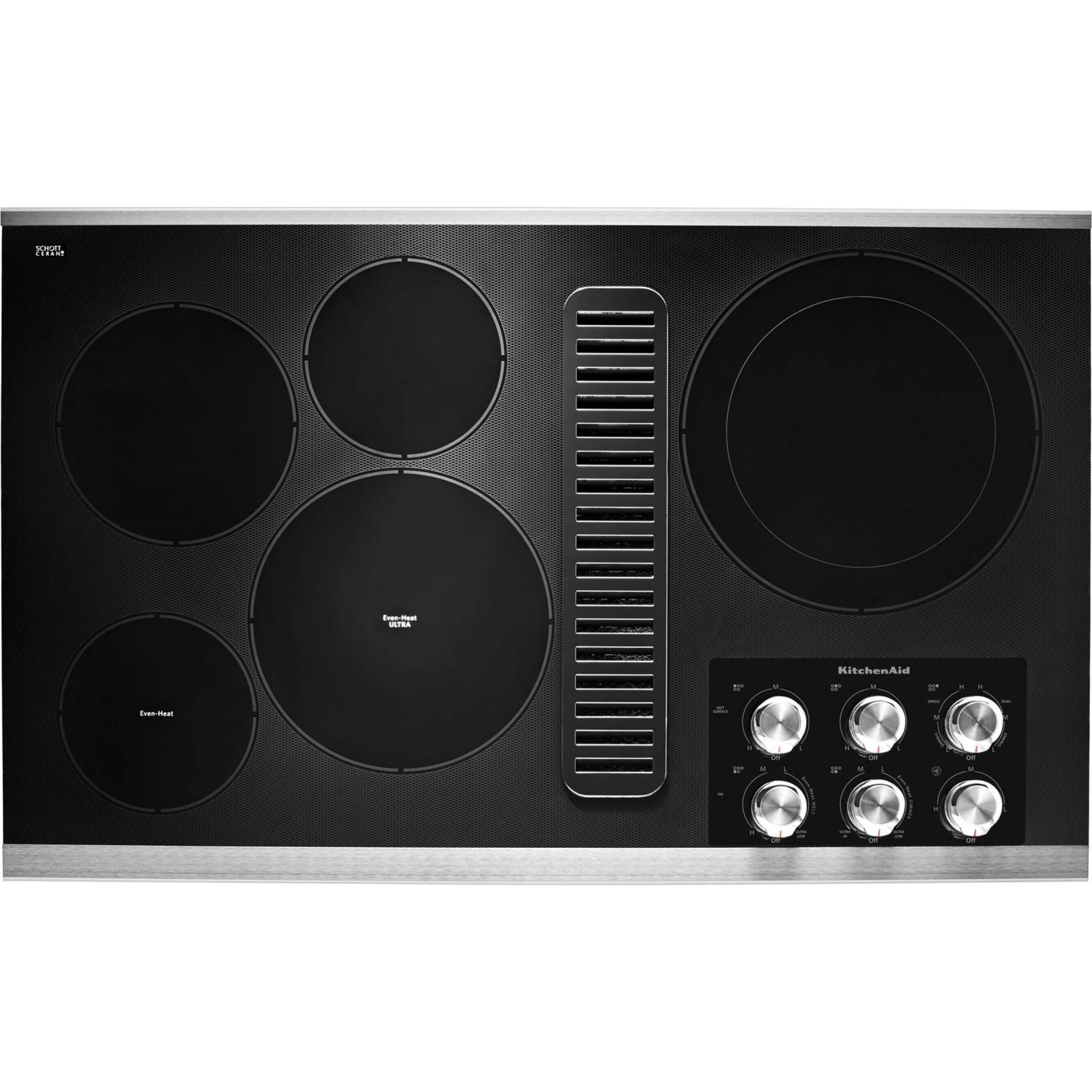 KitchenAid 36" Electric Downdraft Cooktop with 5 Elements -Stainless Steel (KCED606GSS) - Image 4