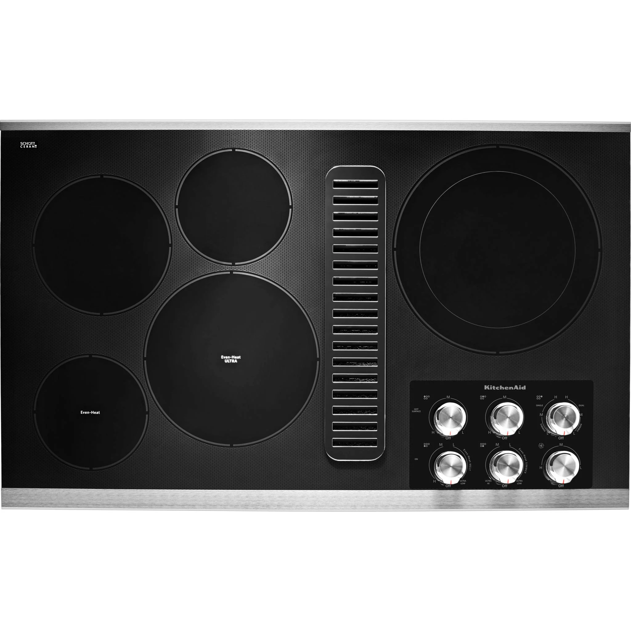 KitchenAid 36" Electric Downdraft Cooktop with 5 Elements -Stainless Steel (KCED606GSS) - Image 8