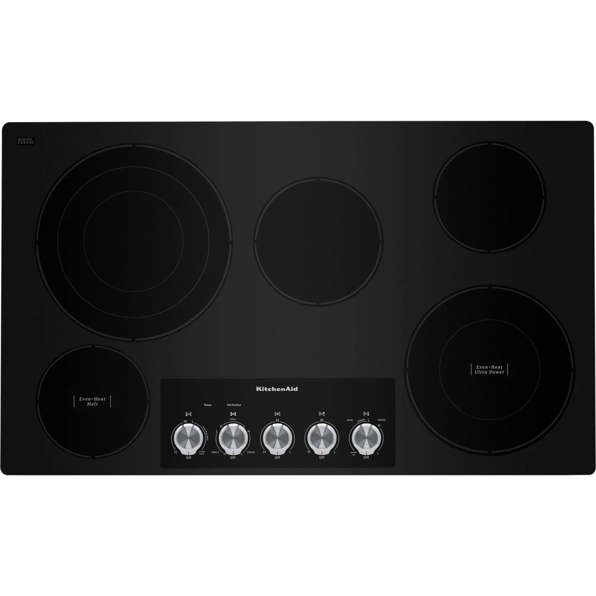 KitchenAid 36" Electric Cooktop with 5 Elements and Knob Controls -Black (KCES556HBL) - Image 15