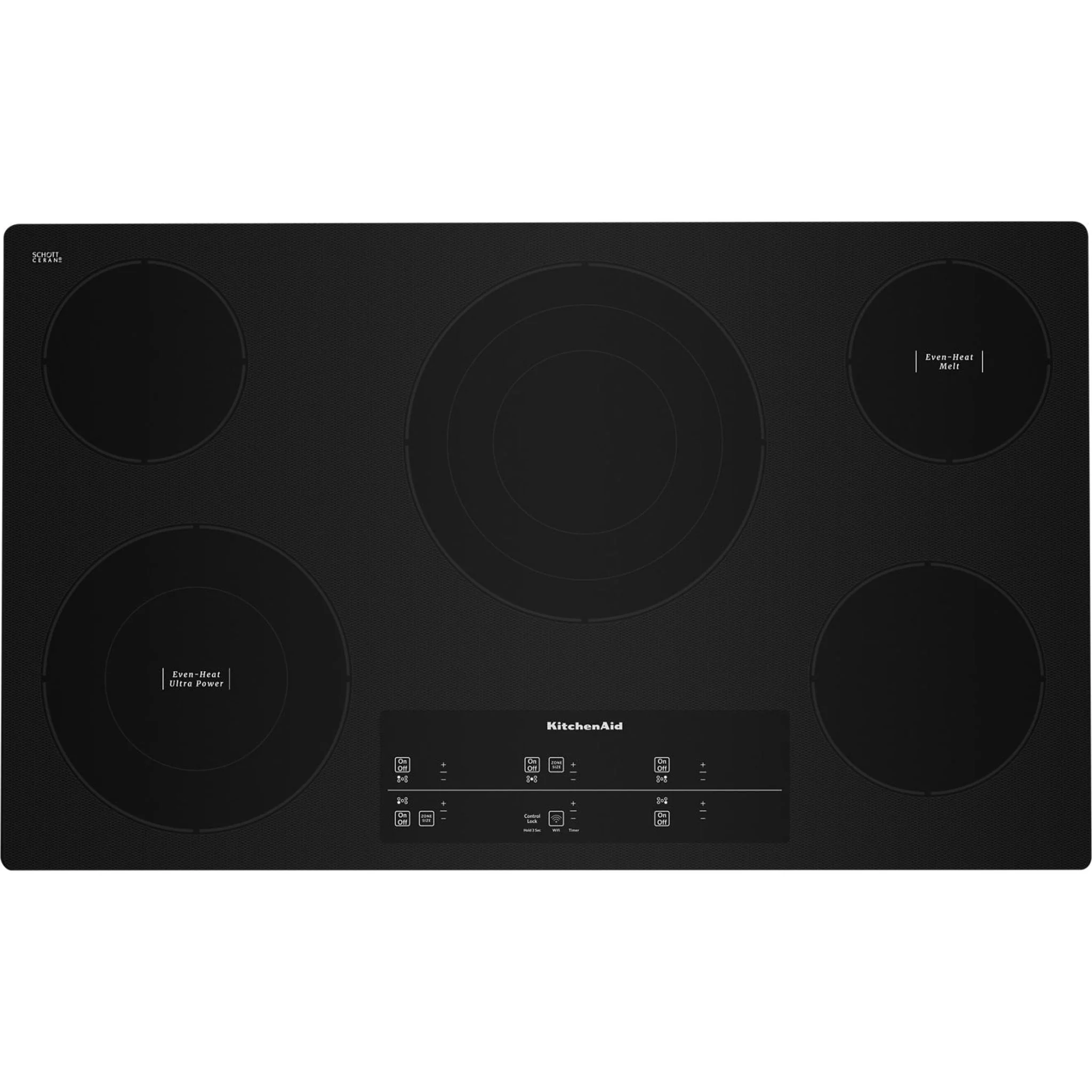 KitchenAid 36" Electric Cooktop with 5 Elements and Touch-Activated Controls -Black (KCES956KBL) - Image 3