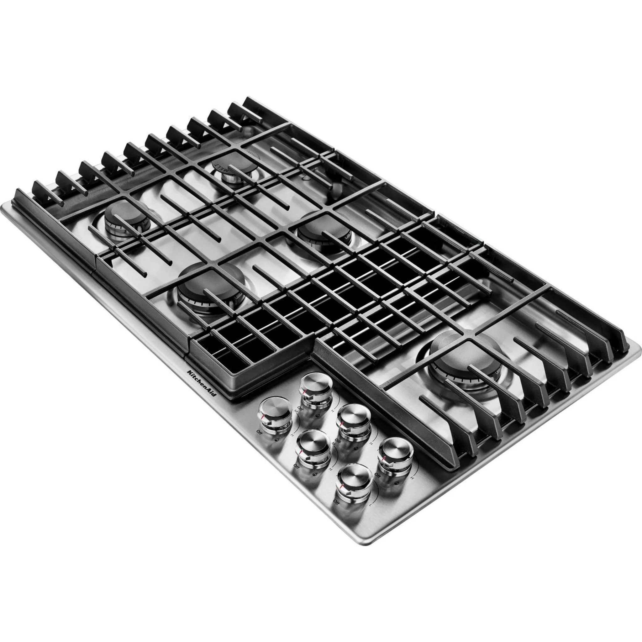 KitchenAid 36" 5 Burner Gas Downdraft Cooktop -Stainless Steel (KCGD506GSS) - Image 13