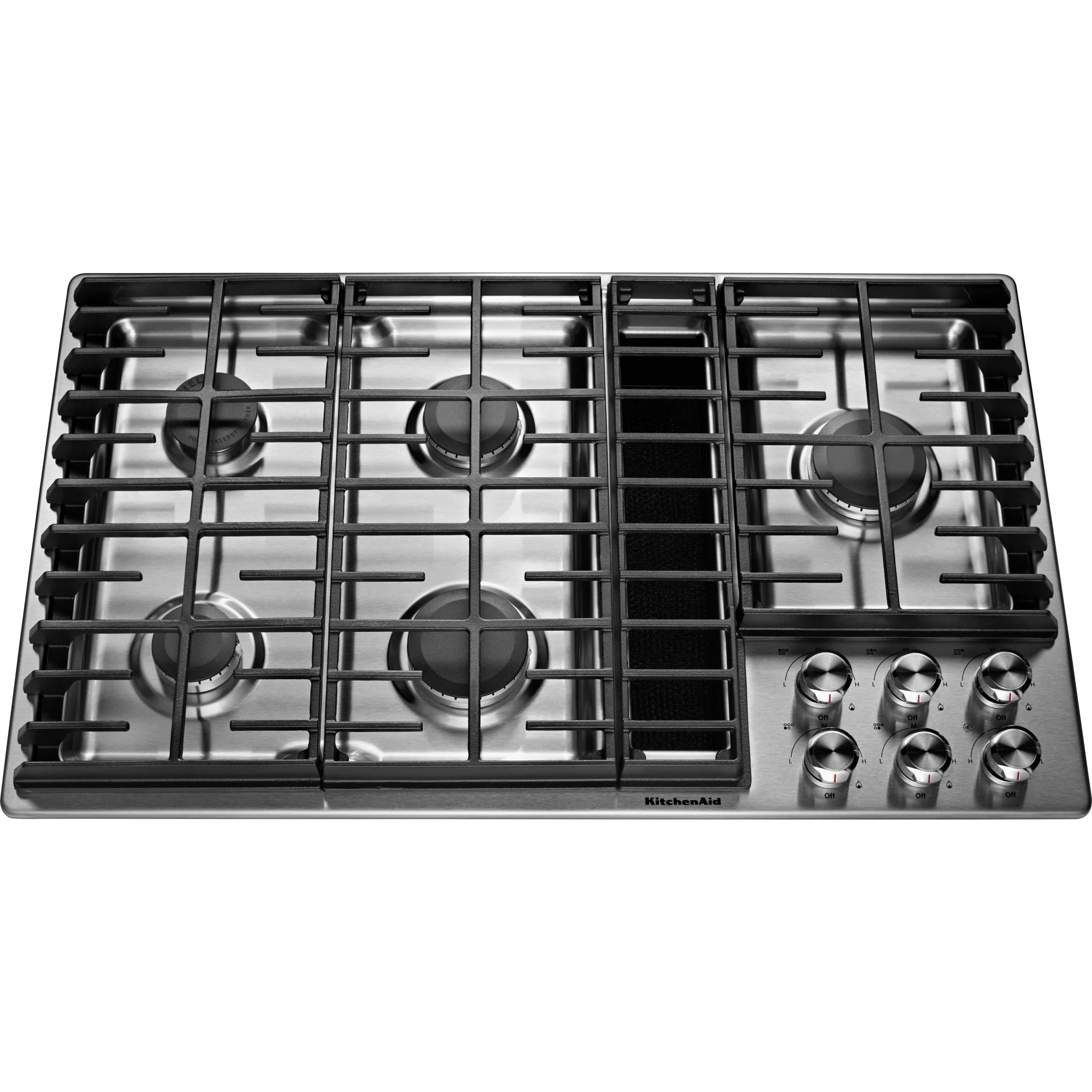 KitchenAid 36" 5 Burner Gas Downdraft Cooktop -Stainless Steel (KCGD506GSS) - Image 21