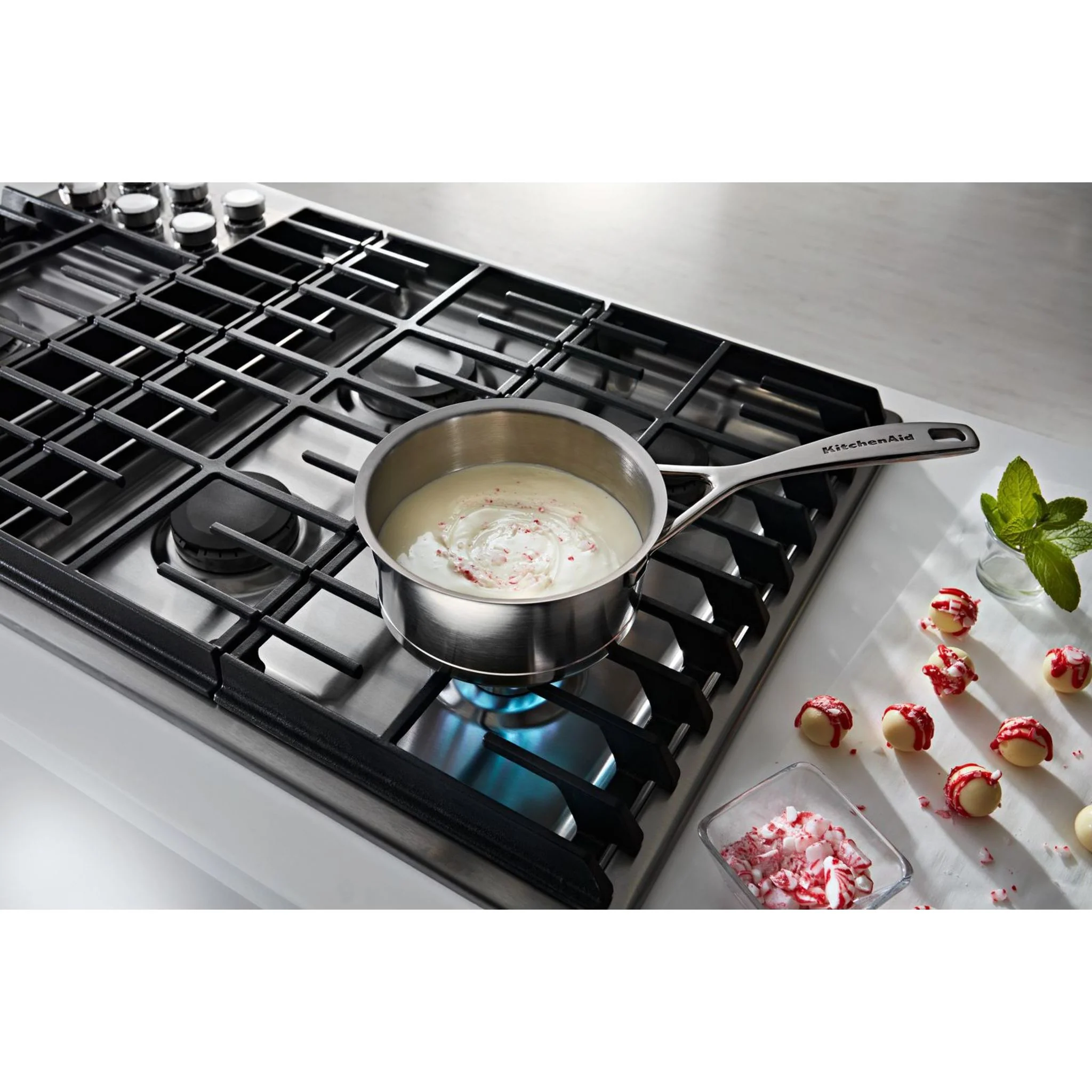 KitchenAid 36" 5 Burner Gas Downdraft Cooktop -Stainless Steel (KCGD506GSS) - Image 9