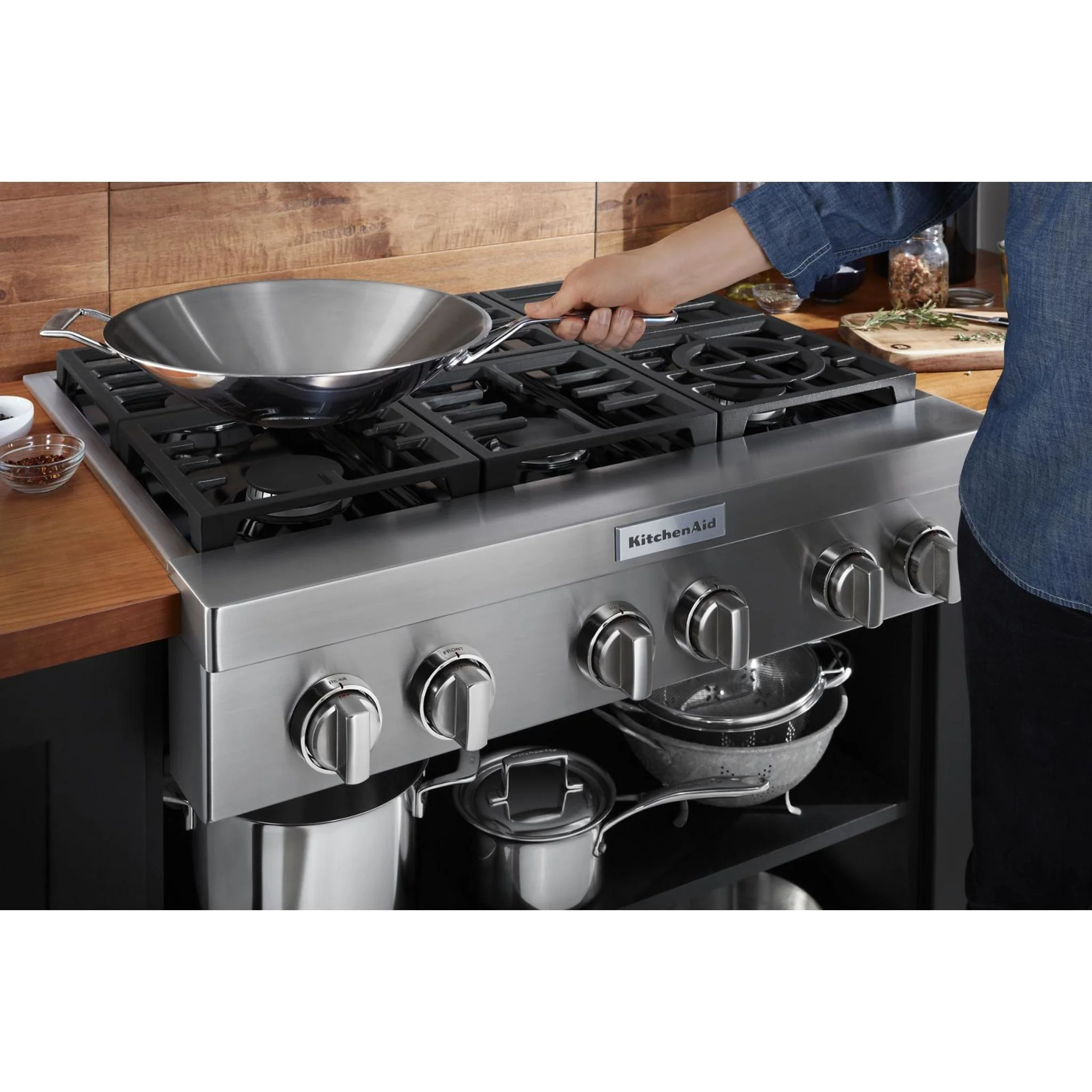 KitchenAid 36'' 6-Burner Commercial-Style Gas Rangetop -Stainless Steel (KCGC506JSS) - Image 8