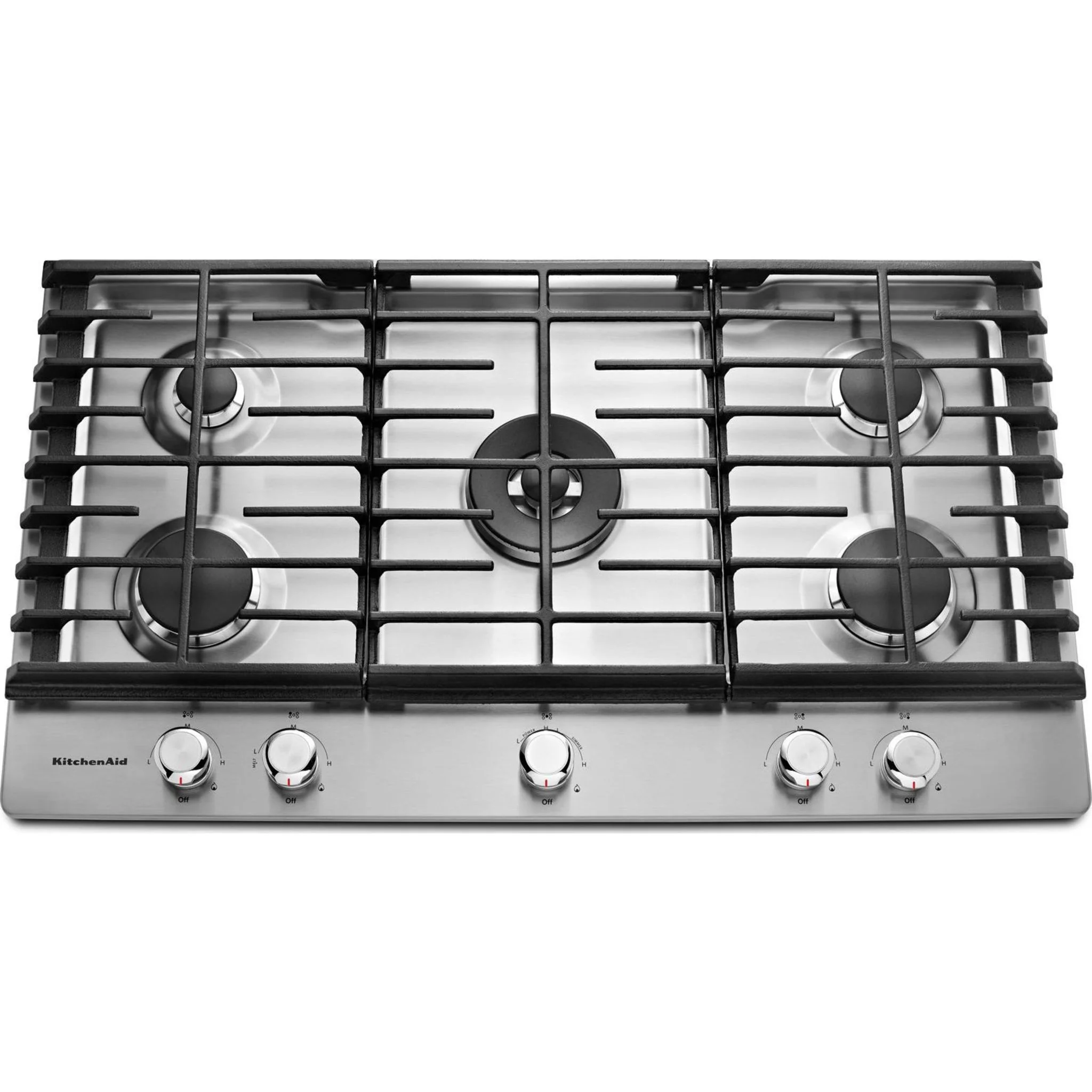KitchenAid 36" 5-Burner Gas Cooktop -Stainless Steel (KCGS556ESS) - Image 5