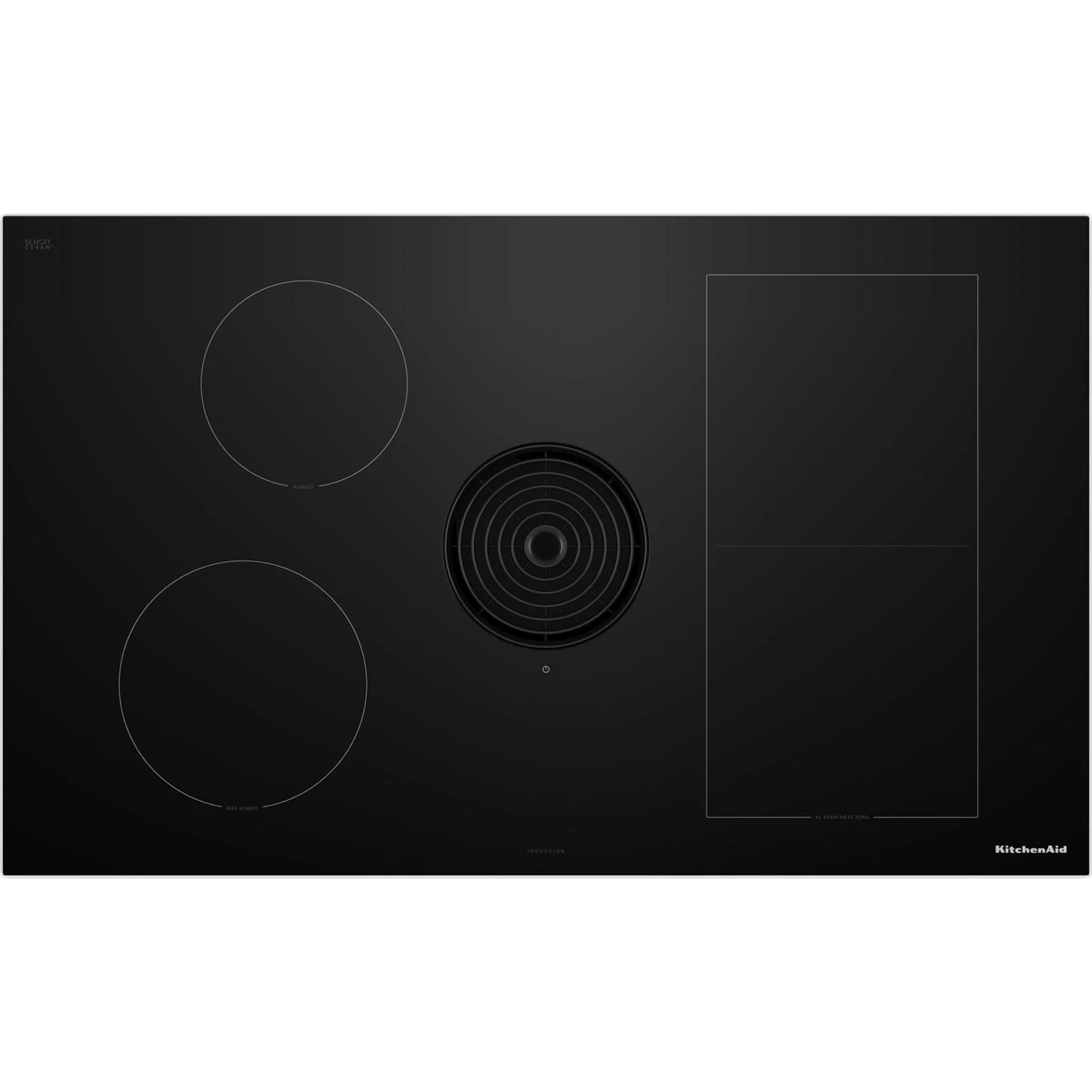 KitchenAid 36-inch NextGen Induction Downdraft Cooktop with Bridge XL Even-Heat Zone -Black (KCID936SBL)