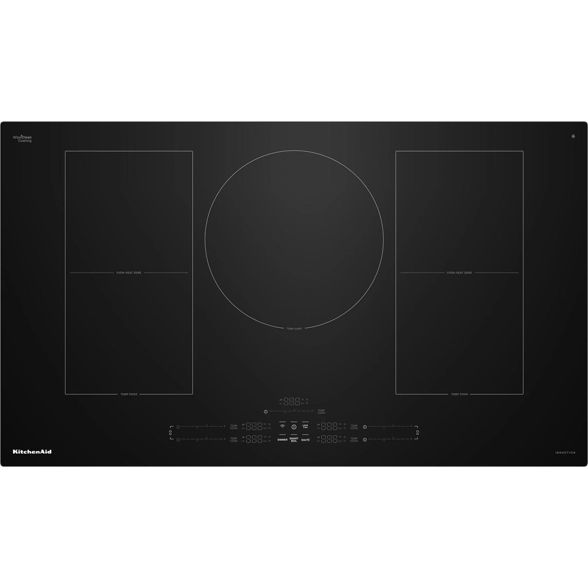 KitchenAid 36" Temp CookInduction Cooktop with 5 Cooking Zones -Black (KCIT736SBL)