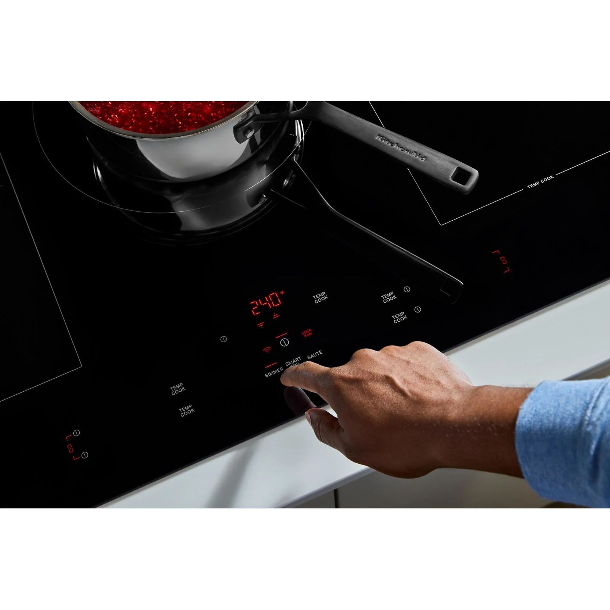 KitchenAid 36" Temp CookInduction Cooktop with 5 Cooking Zones -Black (KCIT736SBL) - Image 6