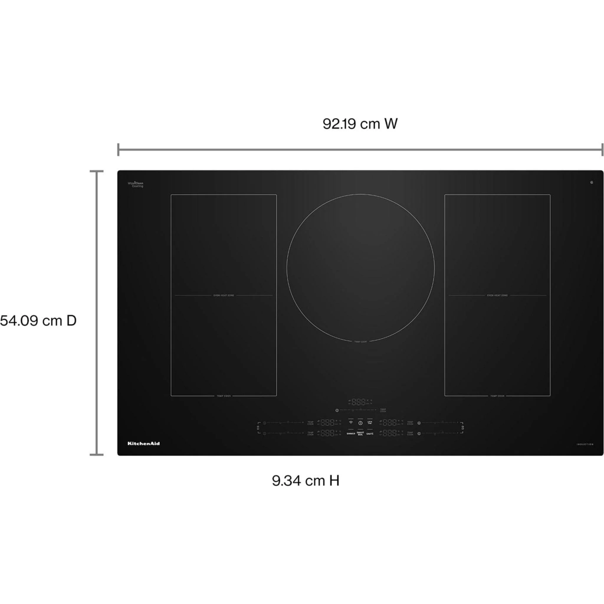 KitchenAid 36" Temp CookInduction Cooktop with 5 Cooking Zones -Black (KCIT736SBL) - Image 7
