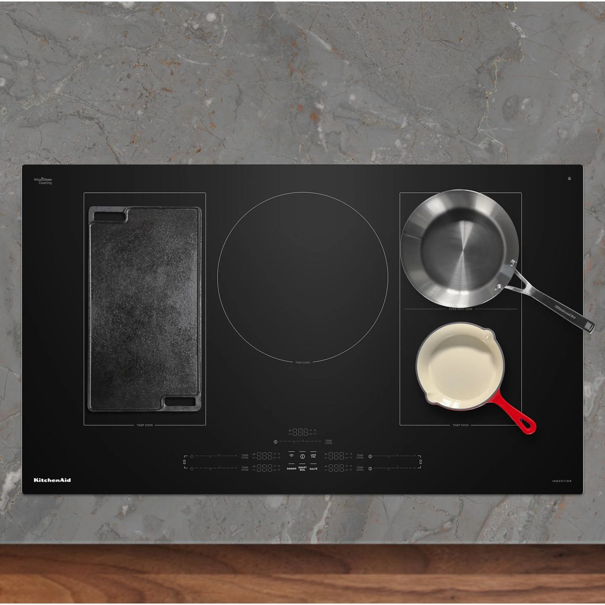 KitchenAid 36" Temp CookInduction Cooktop with 5 Cooking Zones -Black (KCIT736SBL) - Image 8