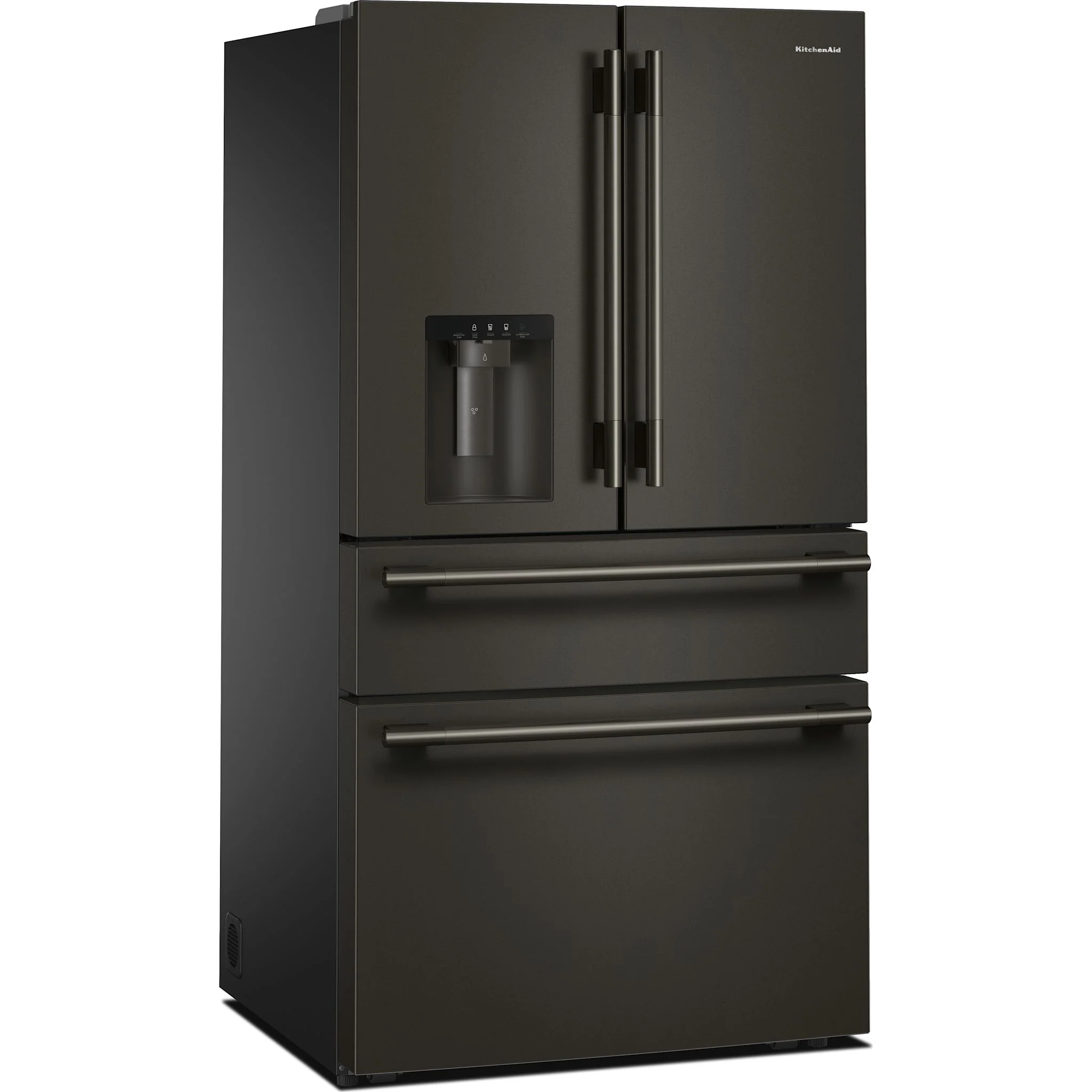 KitchenAid 29 cu. ft. French Door Refrigerator with Exterior Water and Ice and FreshChillFull-Width Refrigerated Drawer -Black Ore (KRMF436SBE) - Image 3