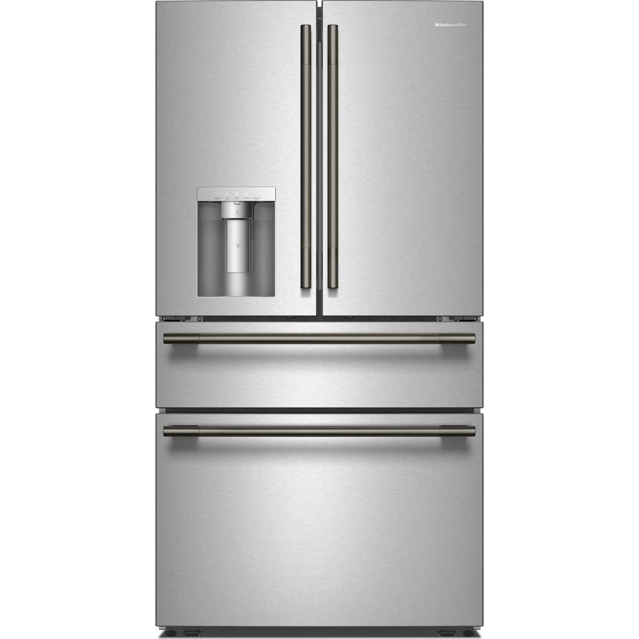 KitchenAid 29 Cu. Ft. French Door Refrigerator with Exterior Water & Ice and FreshChill Refrigerated Drawer - PrintShield Stainless (KRMF436SPS)