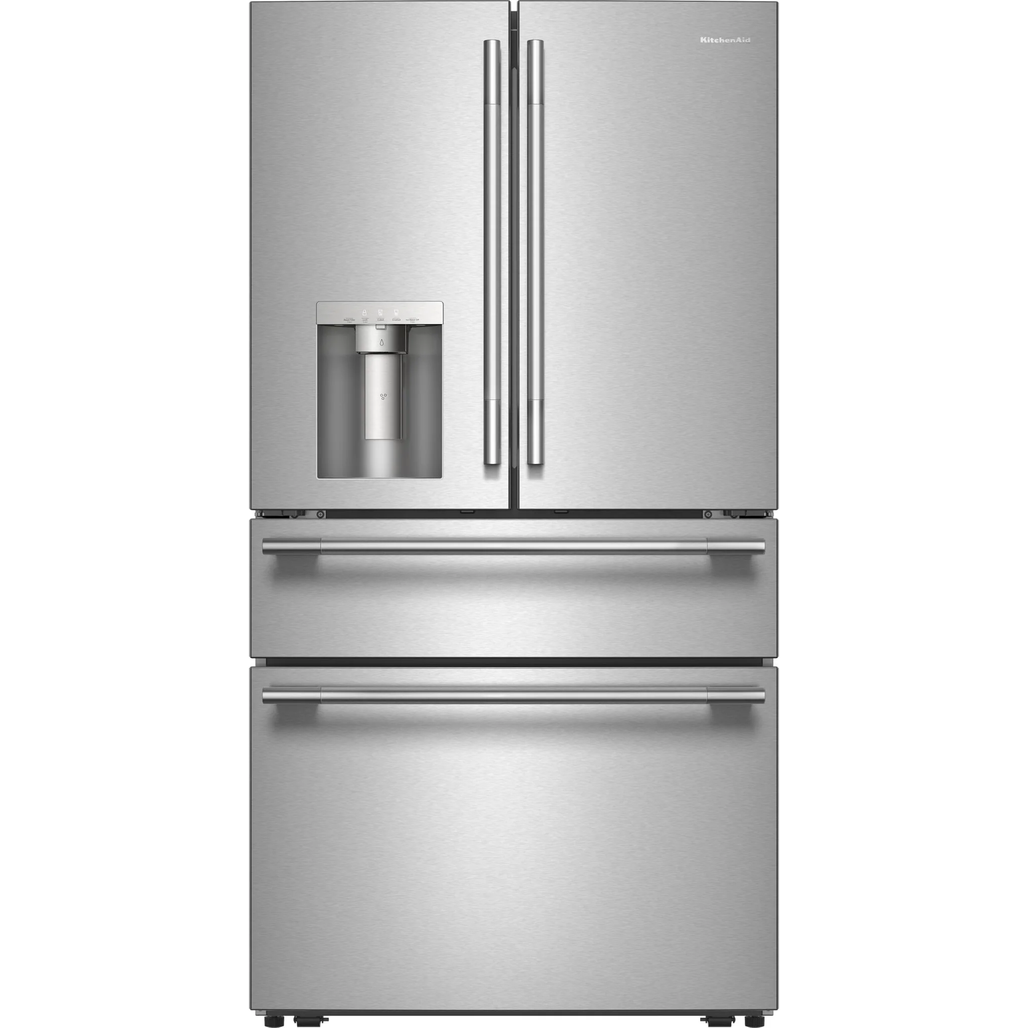 KitchenAid 29 Cu. Ft. French Door Refrigerator with Exterior Water & Ice and FreshChill Refrigerated Drawer - PrintShield Stainless (KRMF436SPS) - Image 2