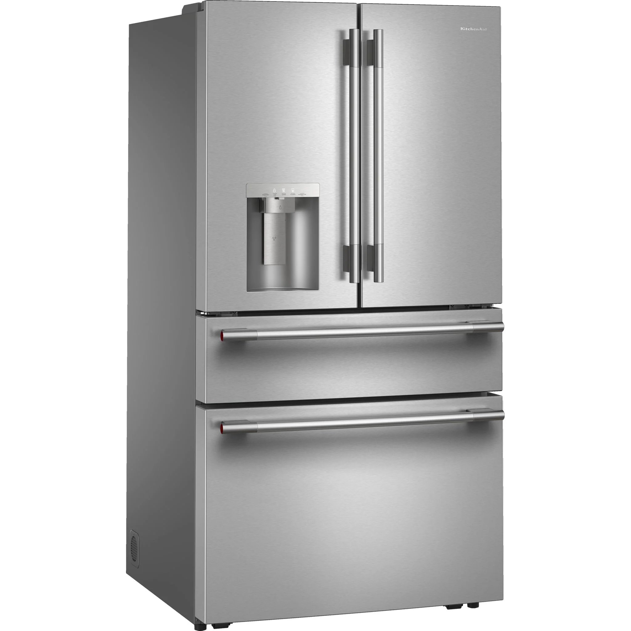 KitchenAid 29 Cu. Ft. French Door Refrigerator with Exterior Water & Ice and FreshChill Refrigerated Drawer - PrintShield Stainless (KRMF436SPS) - Image 3