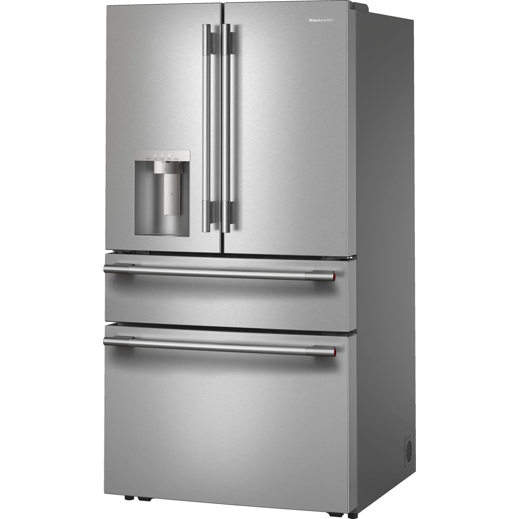 KitchenAid 29 Cu. Ft. French Door Refrigerator with Exterior Water & Ice and FreshChill Refrigerated Drawer - PrintShield Stainless (KRMF436SPS) - Image 4