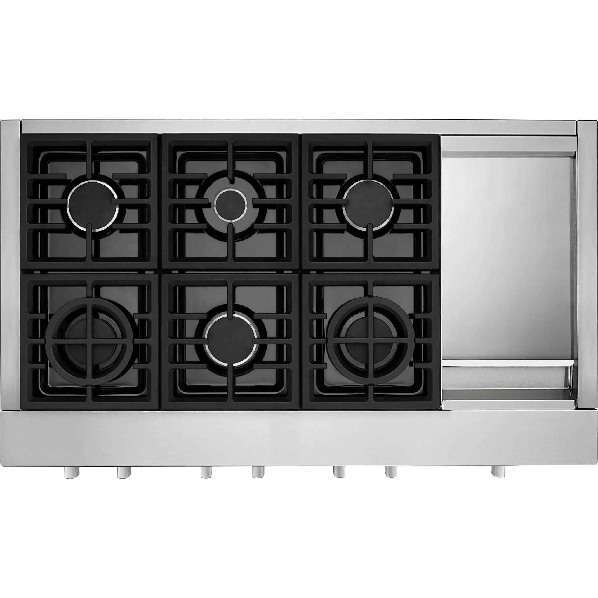 KitchenAid 48'' 6-Burner Commercial-Style Gas Rangetop with Griddle -Stainless Steel (KCGC558JSS) - Image 2