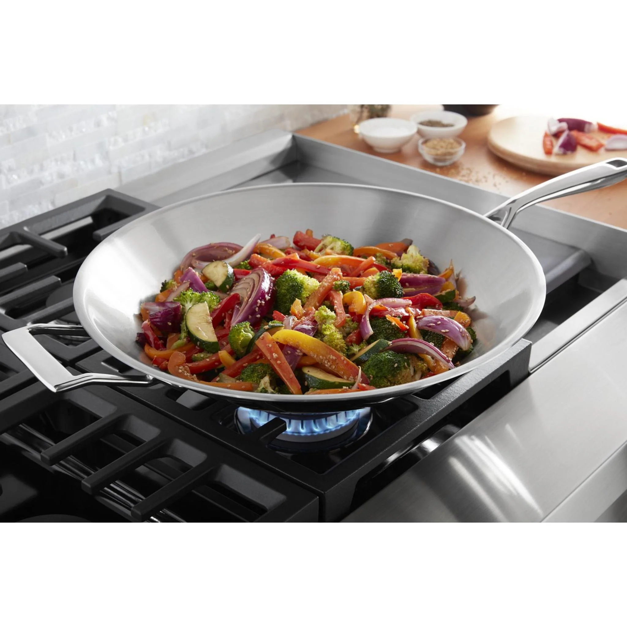 KitchenAid 48'' 6-Burner Commercial-Style Gas Rangetop with Griddle -Stainless Steel (KCGC558JSS) - Image 27