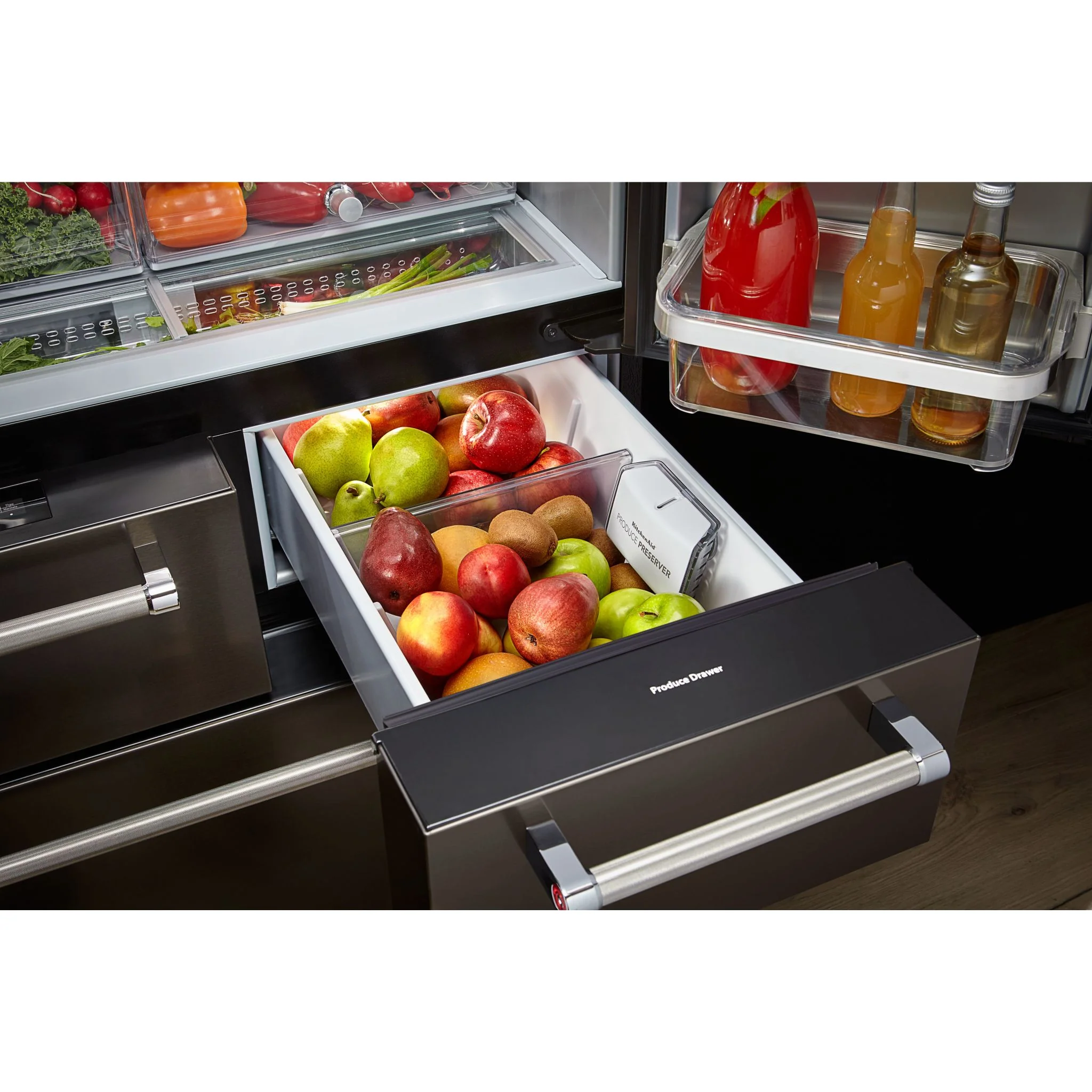 KitchenAid 25.8 Cu. Ft. 36" Multi-Door Freestanding Refrigerator with Platinum Interior Design and PrintShieldFinish -Black Stainless (KRMF706EBS) - Image 26