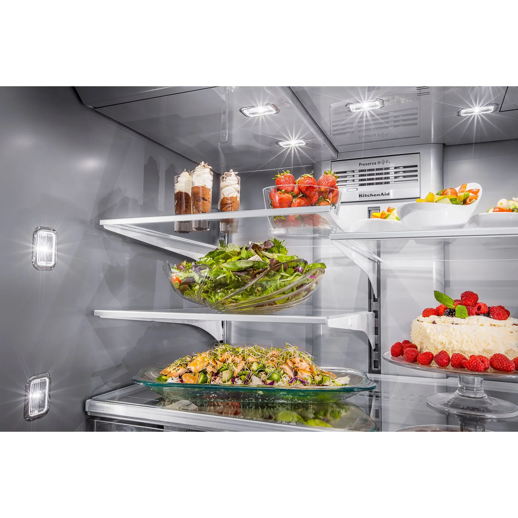 KitchenAid 25.8 Cu. Ft. 36" Multi-Door Freestanding Refrigerator with Platinum Interior Design and PrintShieldFinish -Black Stainless (KRMF706EBS) - Image 27