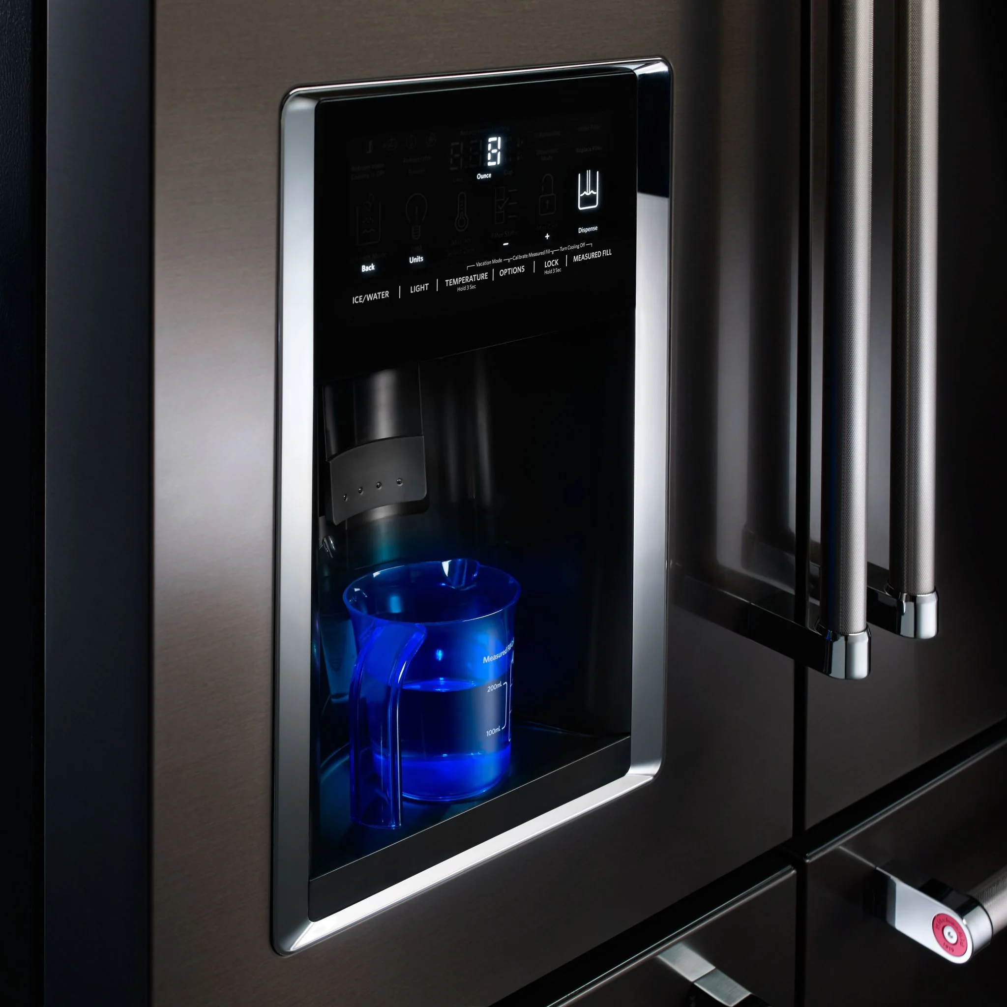 KitchenAid 25.8 Cu. Ft. 36" Multi-Door Freestanding Refrigerator with Platinum Interior Design and PrintShieldFinish -Black Stainless (KRMF706EBS) - Image 7