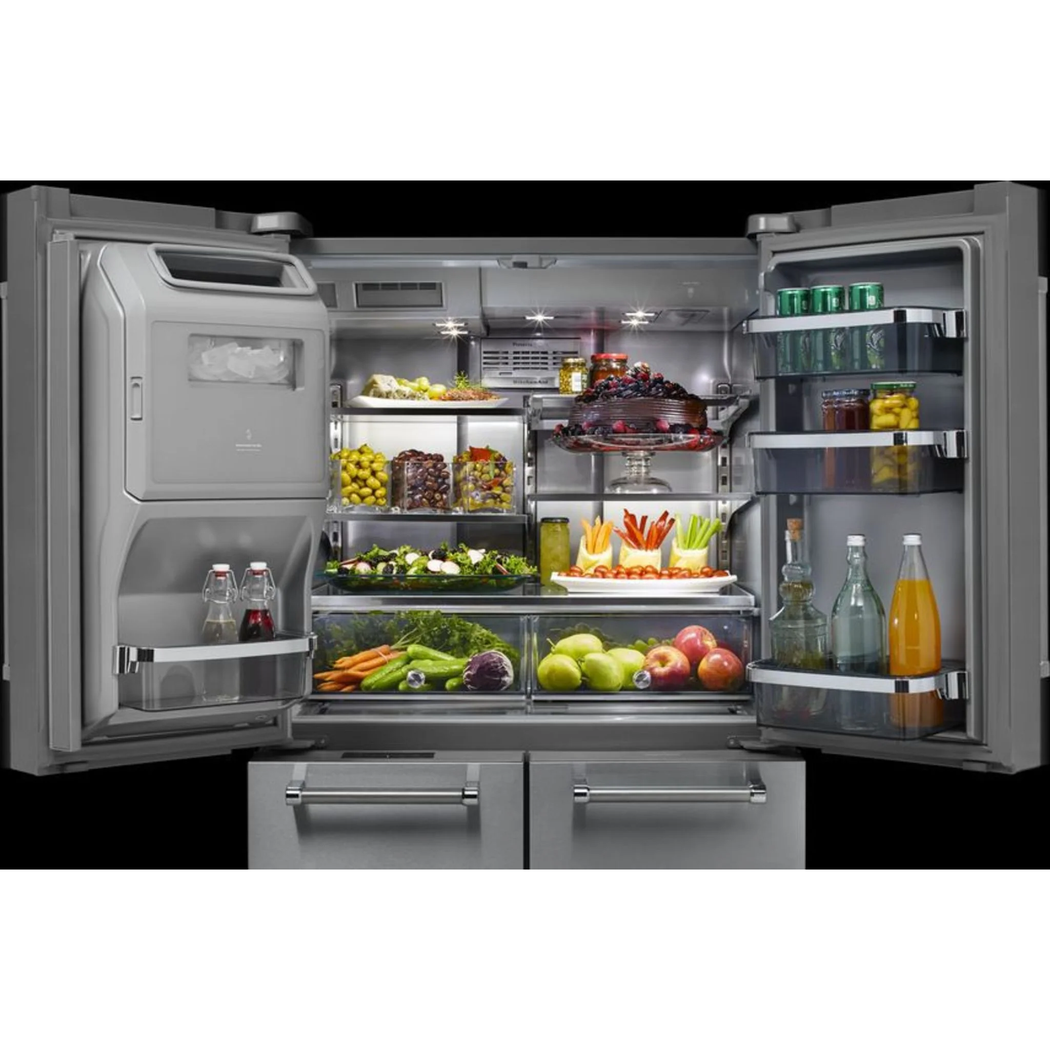 KitchenAid 25.8 Cu. Ft. 36" Multi-Door Freestanding Refrigerator with Platinum Interior Design -Stainless Steel (KRMF706ESS) - Image 3