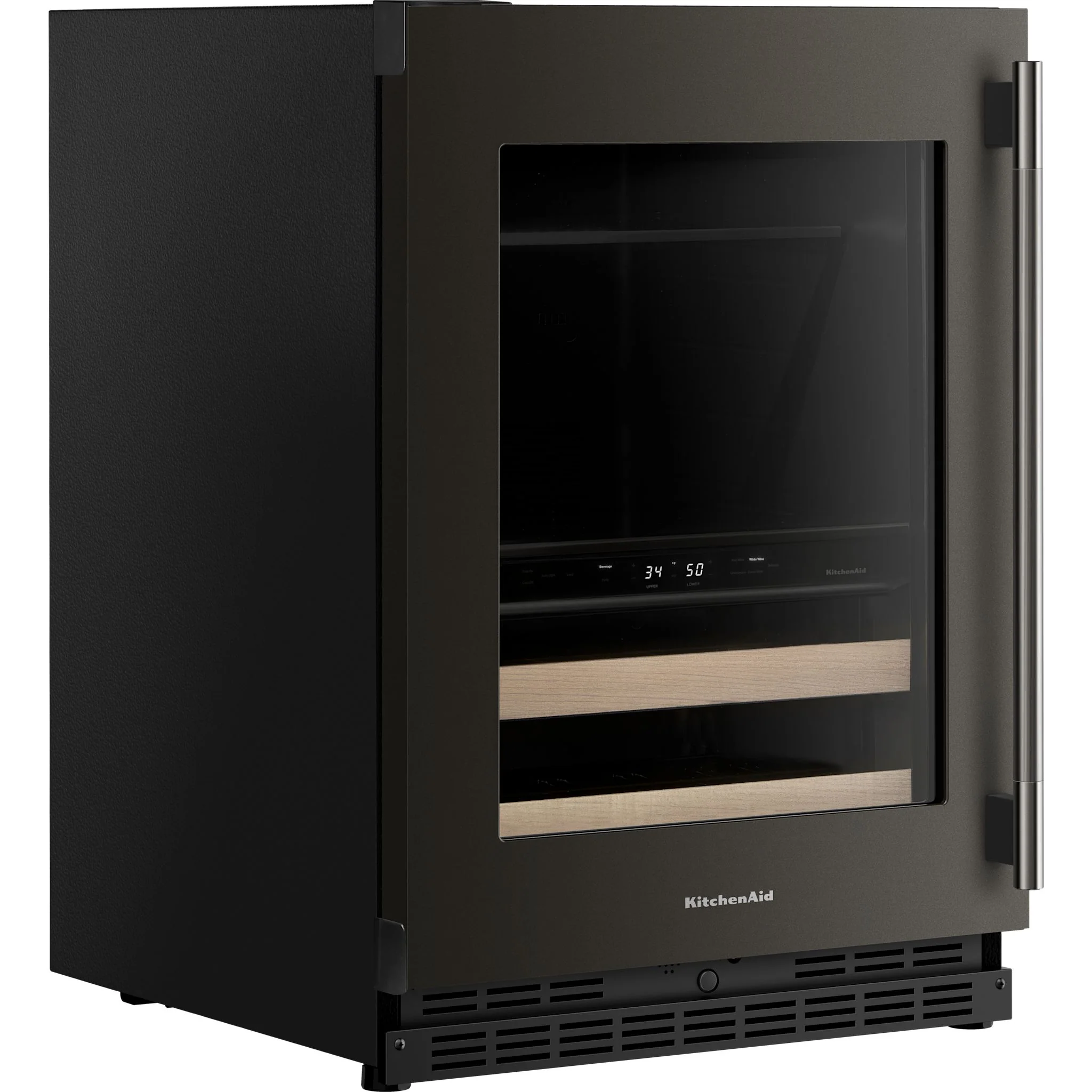 KitchenAid 24" Beverage Center with Glass Door and Wood-Front Racks - Black Ore (KUBL524SBE) - Image 10
