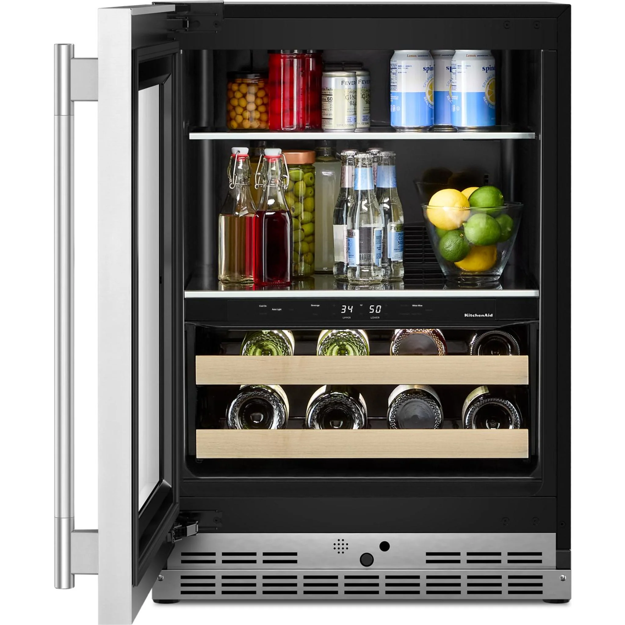 KitchenAid 24" Beverage Center with Glass Door and Wood-Front Racks - PrintShield™ Stainless Finish (KUBL524SPS) - Image 10