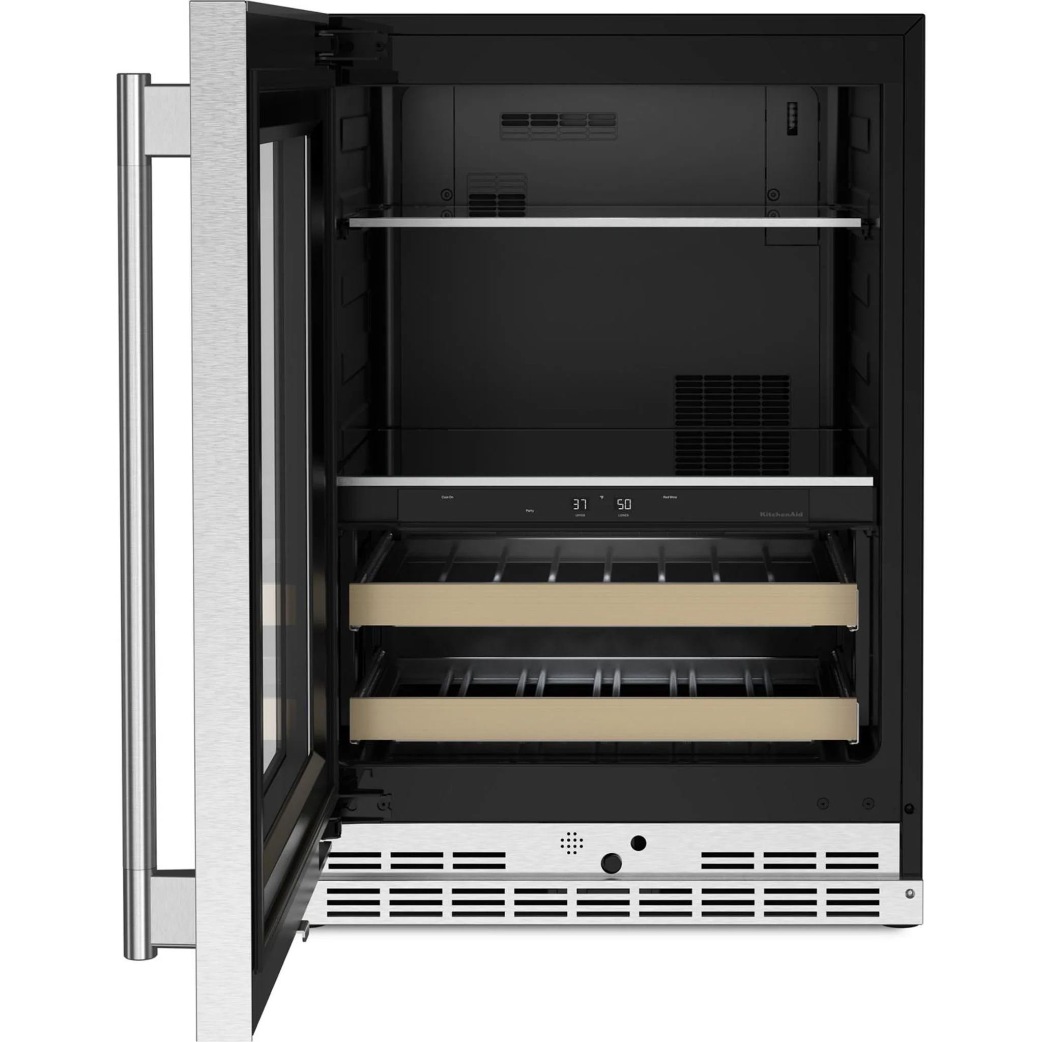 KitchenAid 24" Beverage Center with Glass Door and Wood-Front Racks - PrintShield™ Stainless Finish (KUBL524SPS) - Image 11