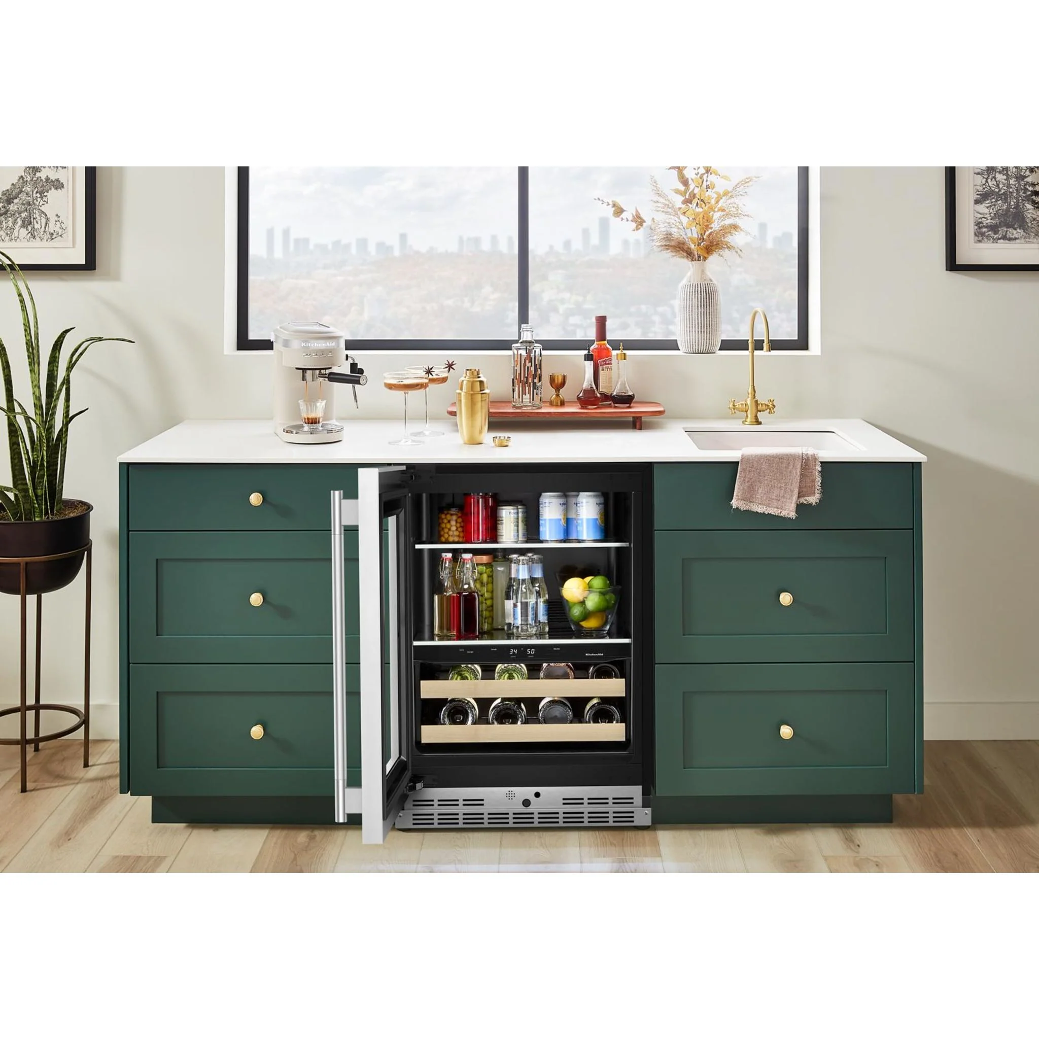 KitchenAid 24" Beverage Center with Glass Door and Wood-Front Racks - PrintShield™ Stainless Finish (KUBL524SPS) - Image 14