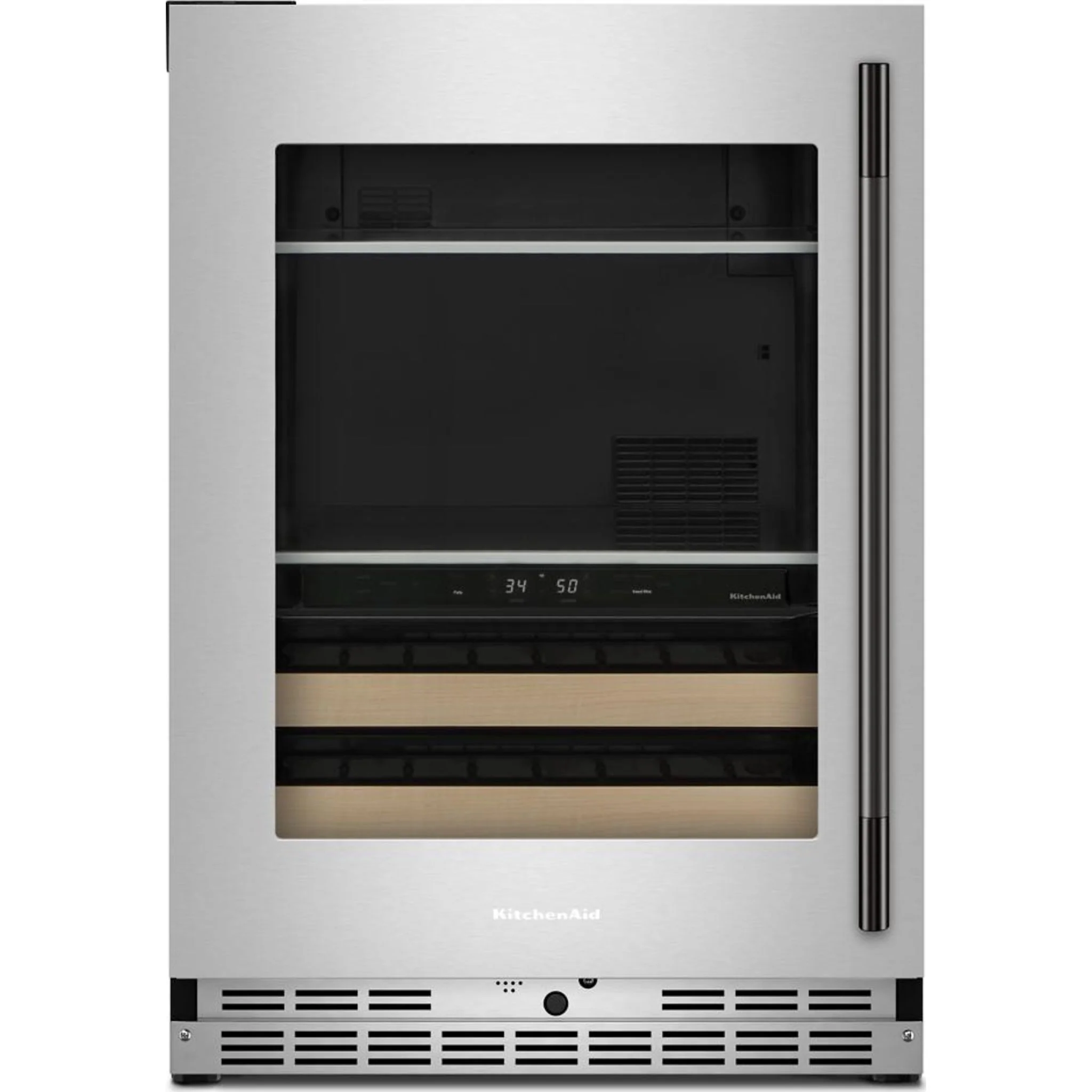 KitchenAid 24" Beverage Center with Glass Door and Wood-Front Racks - PrintShield™ Stainless Finish (KUBL524SPS) - Image 2