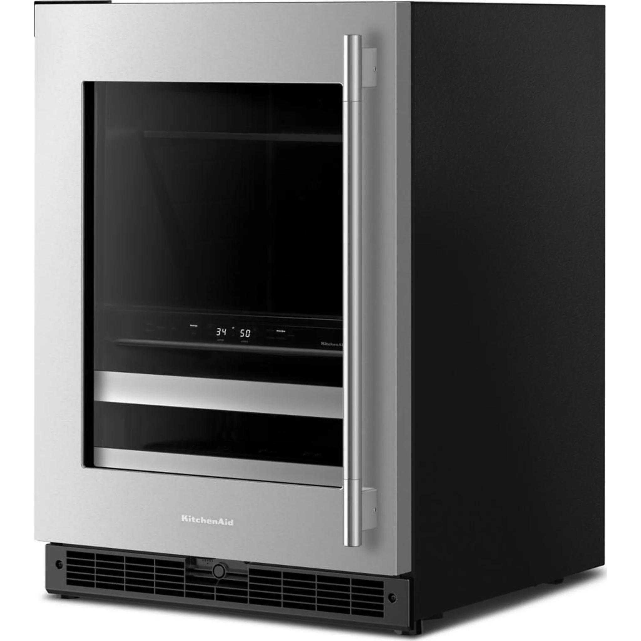 KitchenAid 24" Beverage Center with Glass Door and Metal-Front Racks - Black Cabinet/Stainless Doors (KUBL524SSB) - Image 8