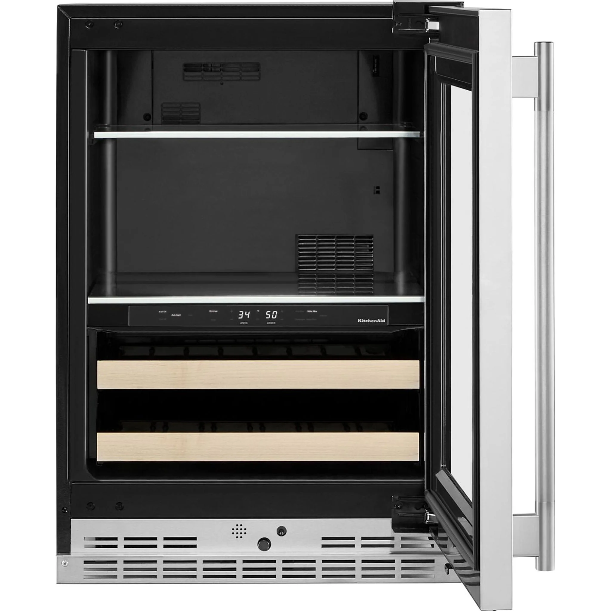 KitchenAid 24" Beverage Center with Glass Door and Wood-Front Racks - PrintShield™ Stainless Finish (KUBR524SPS) - Image 3