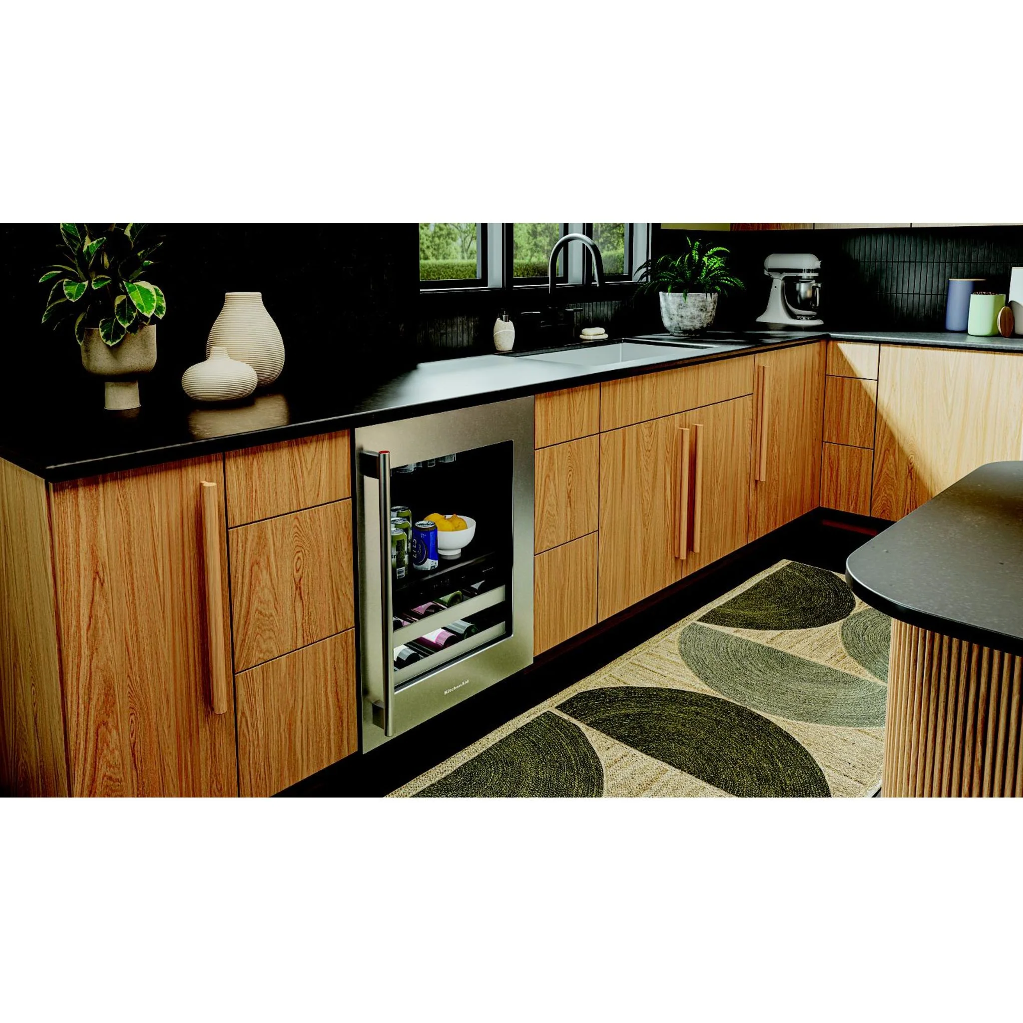 KitchenAid 24" Beverage Center with Glass Door and Metal-Front Racks - Black Cabinet/Stainless Doors (KUBR524SSB) - Image 8