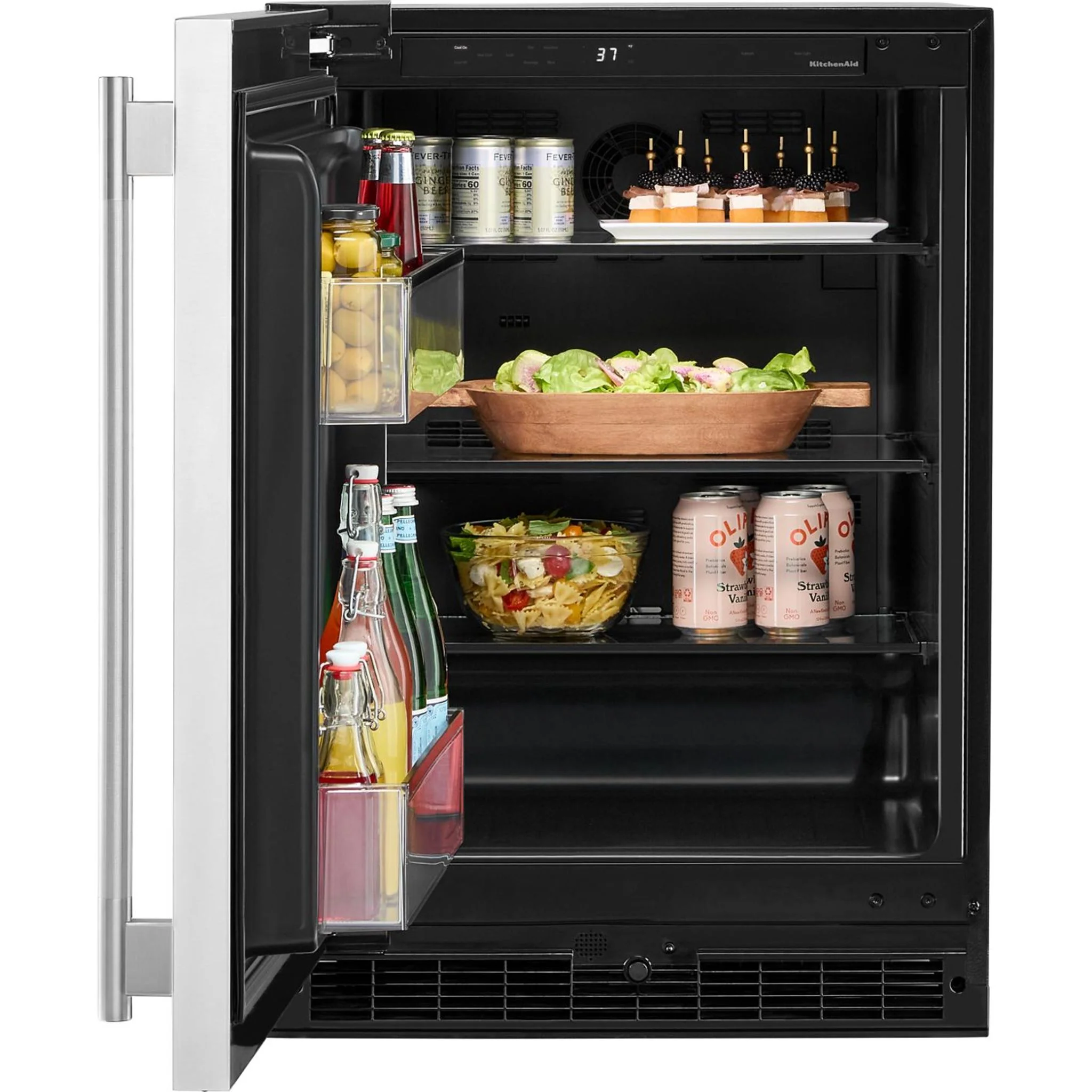 KitchenAid Beverage Cooler (KURL124SSB) - Black Cabinet/Stainless Doors - Image 2