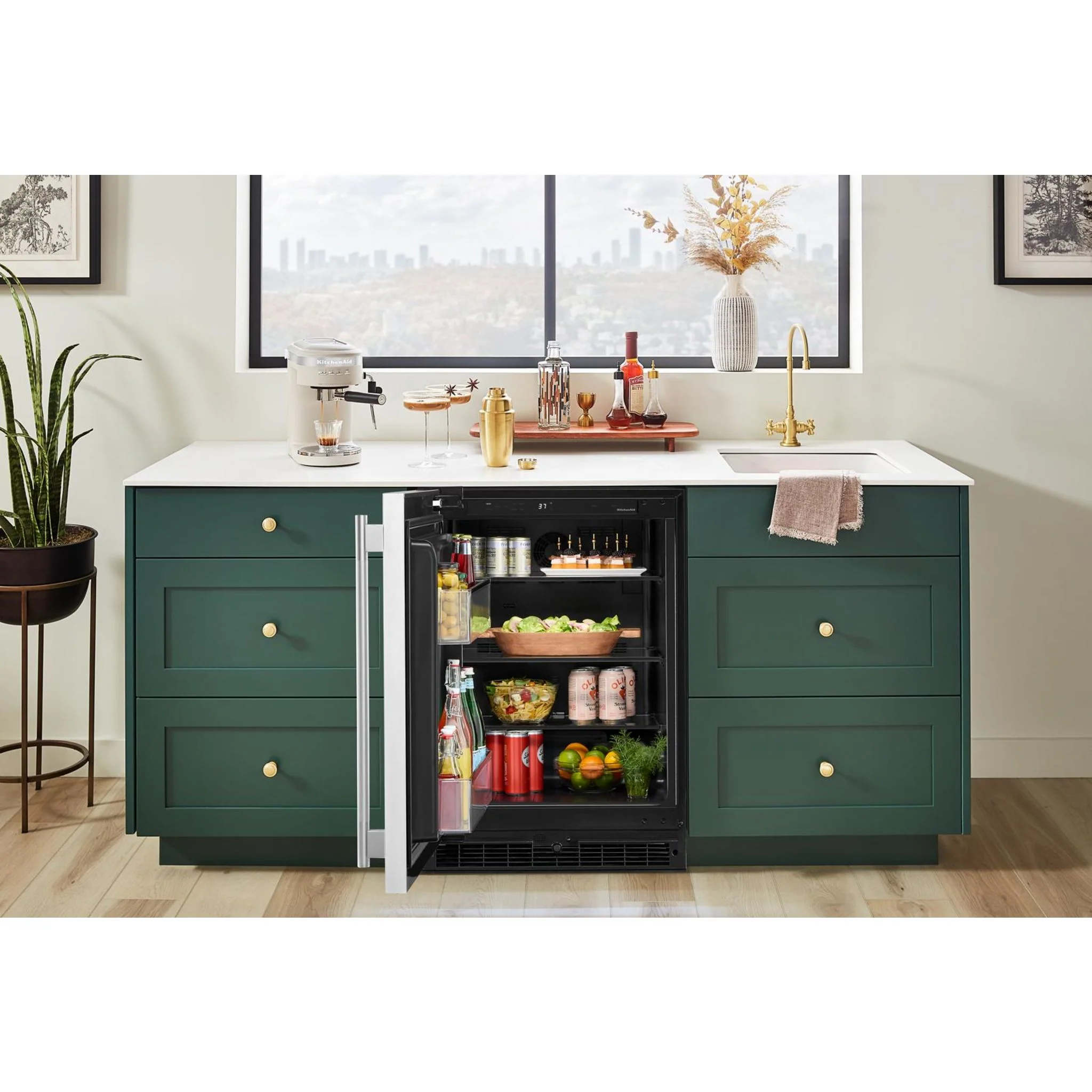 KitchenAid Beverage Cooler (KURL124SSB) - Black Cabinet/Stainless Doors - Image 3