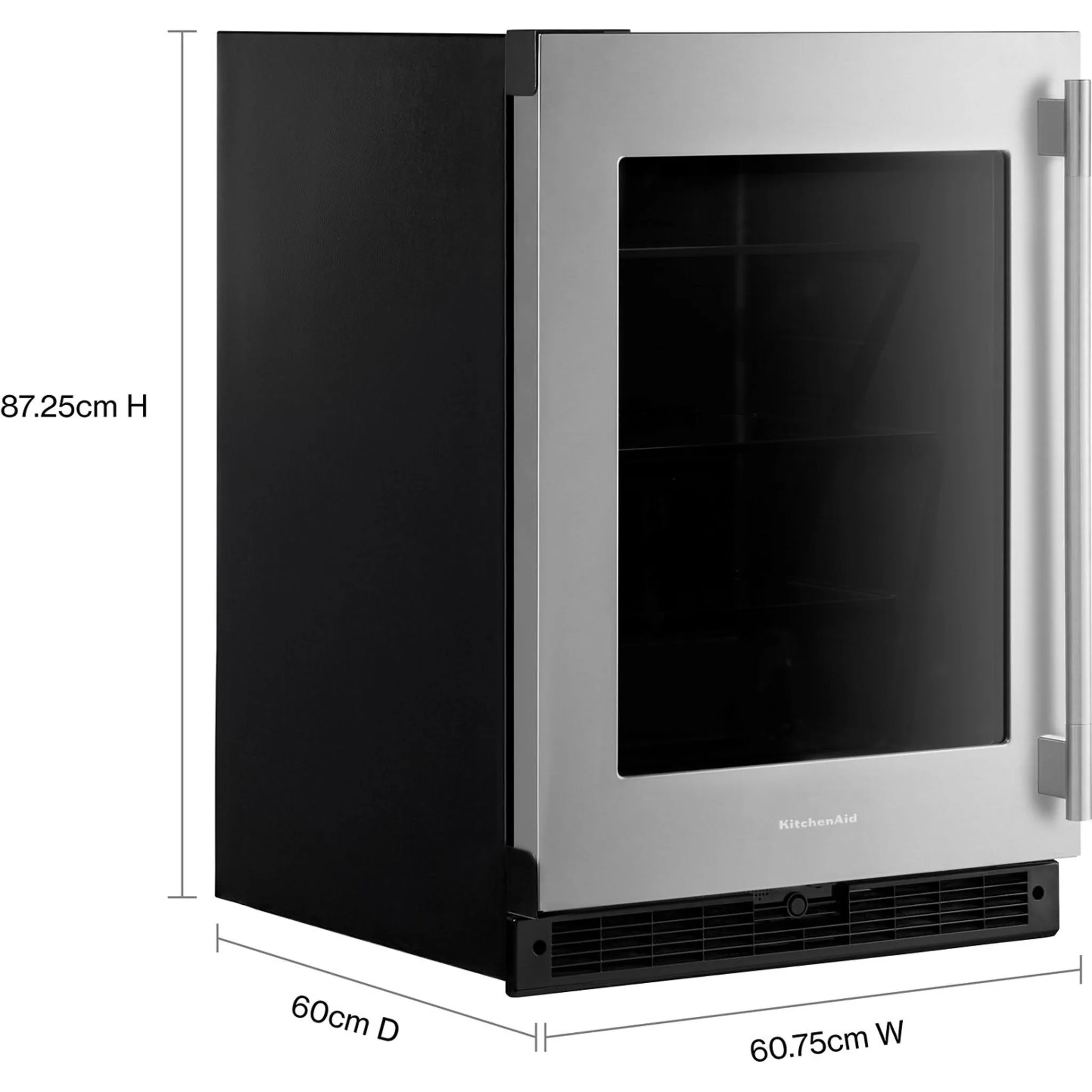 KitchenAid 24" Undercounter Refrigerator with Glass Door - Black Cabinet/Stainless Doors (KURL324SSB) - Image 6